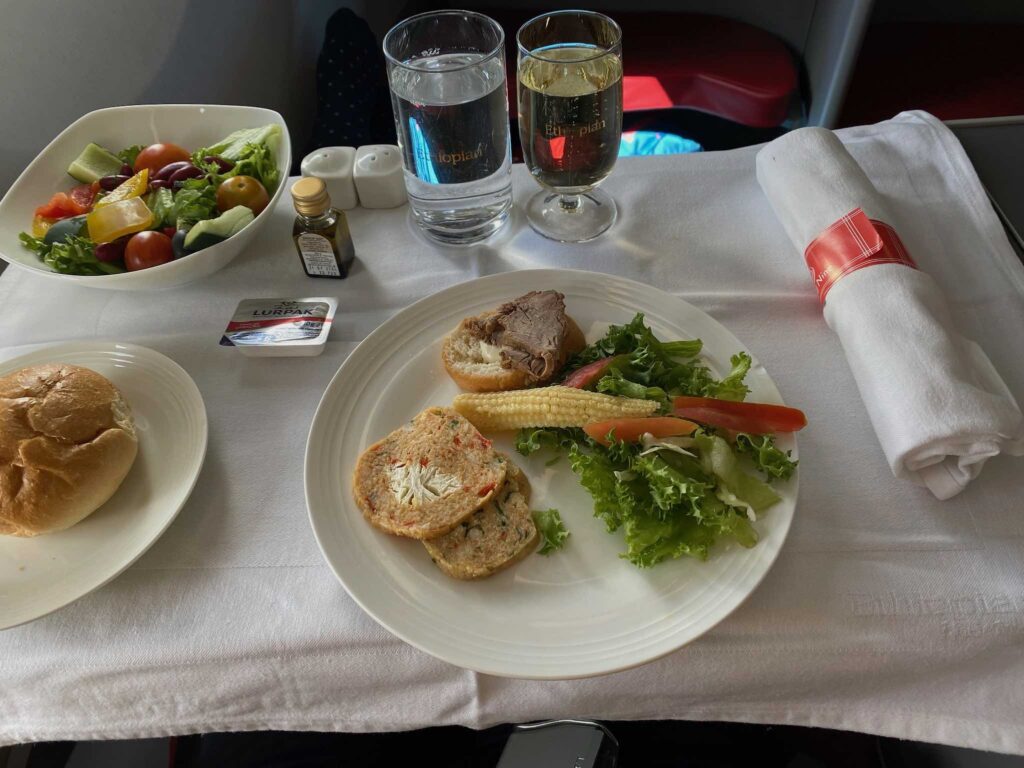 a plate of food on a table