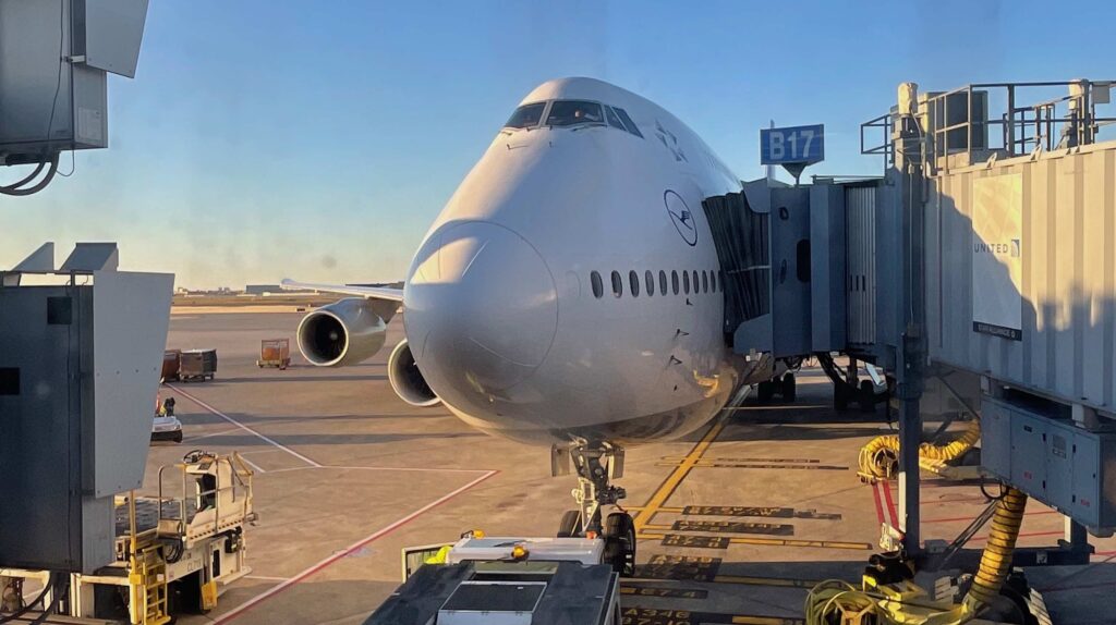 a large airplane on a runway