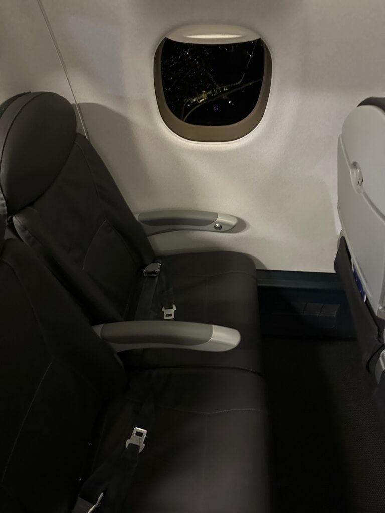 a seat in an airplane