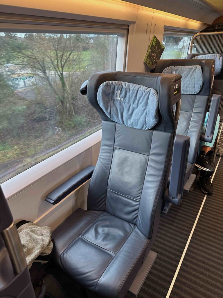 a seats on a train