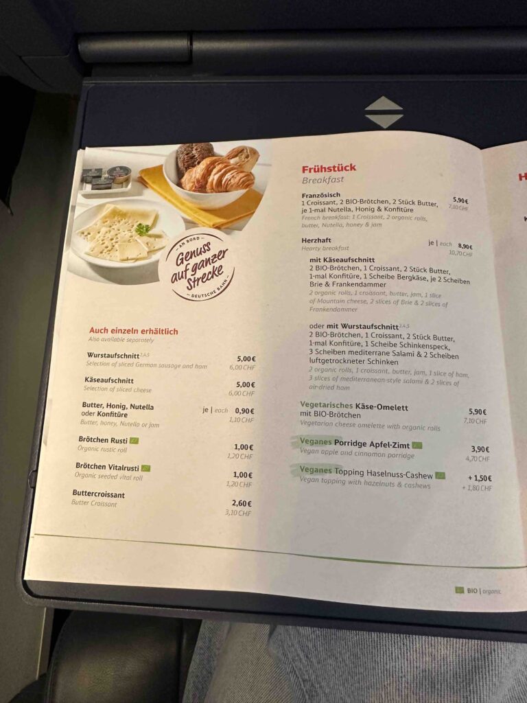 a menu of a restaurant