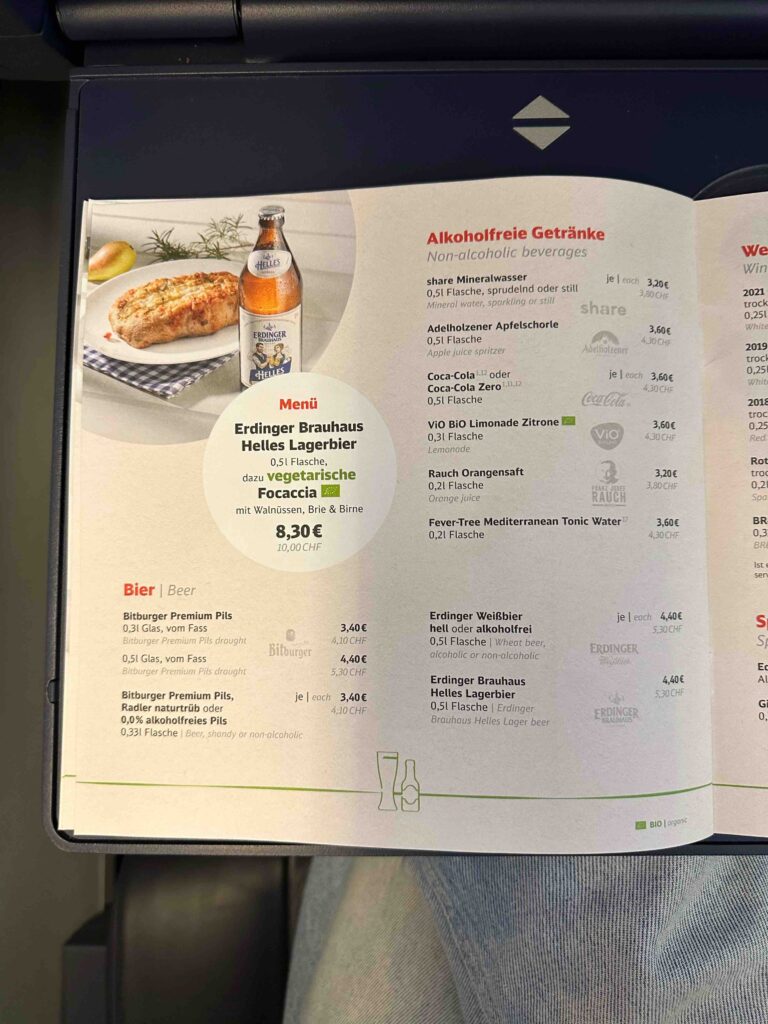 a menu of a restaurant