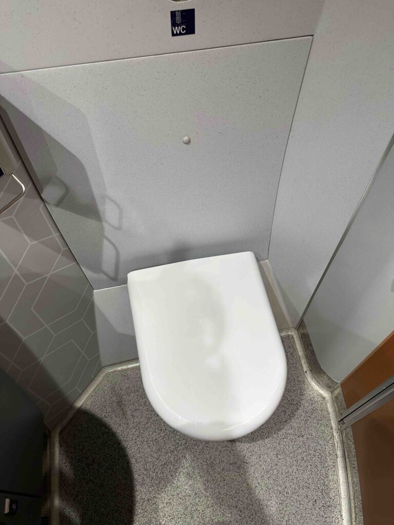 a toilet in a bathroom