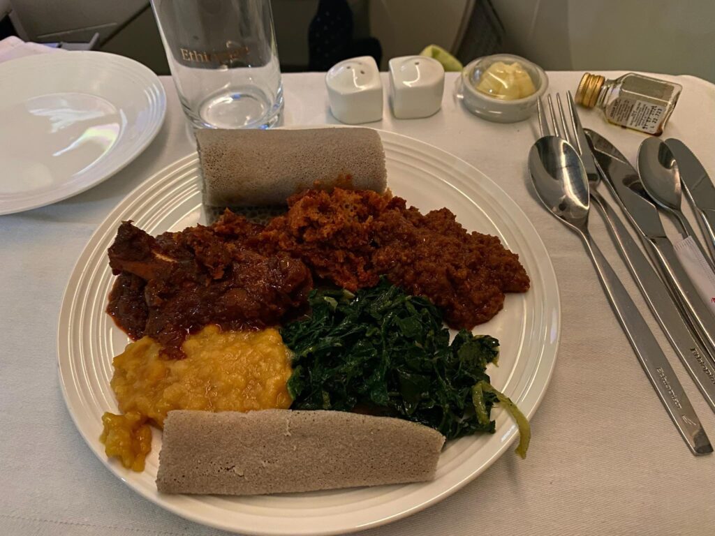 a plate of food on a table