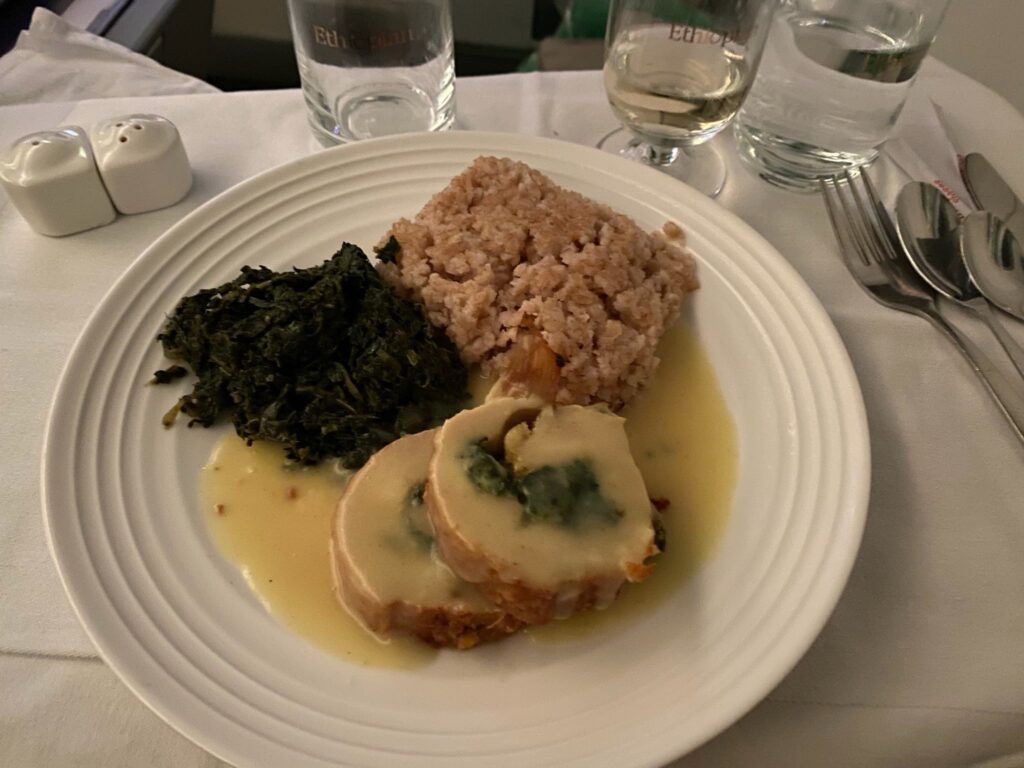 a plate of food on a table