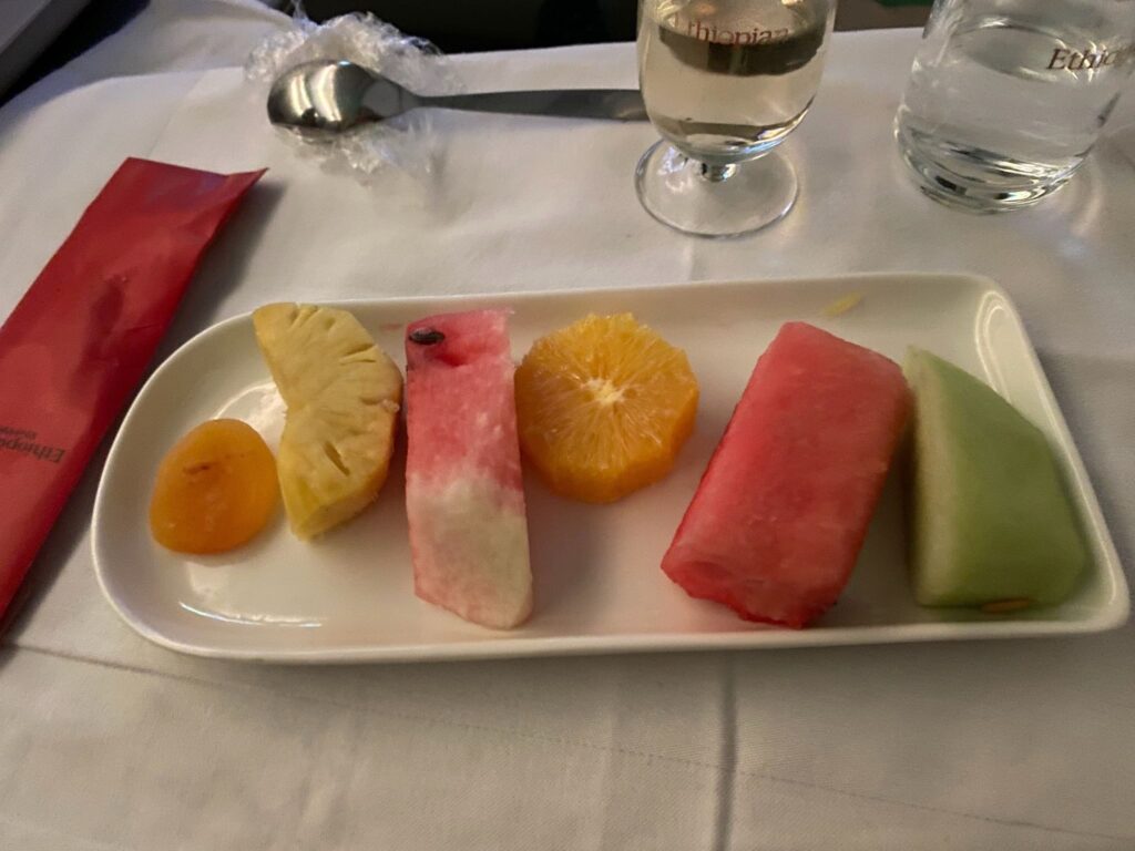 a plate of fruit on a table