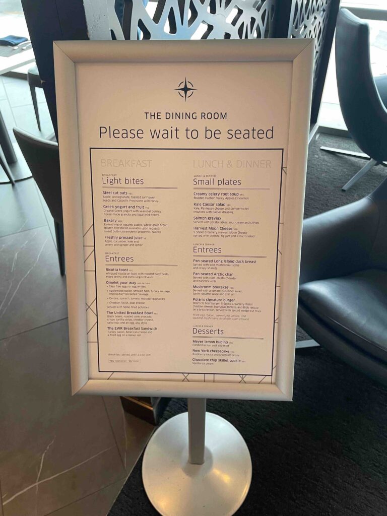 a sign in a restaurant