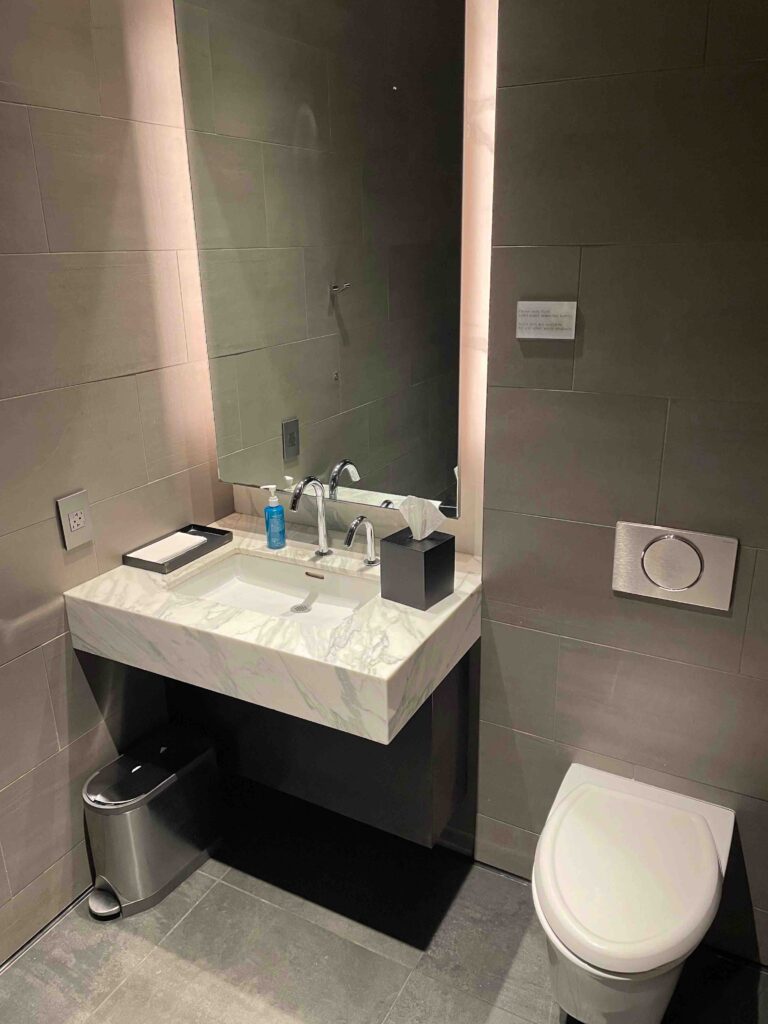 a bathroom with a sink and toilet