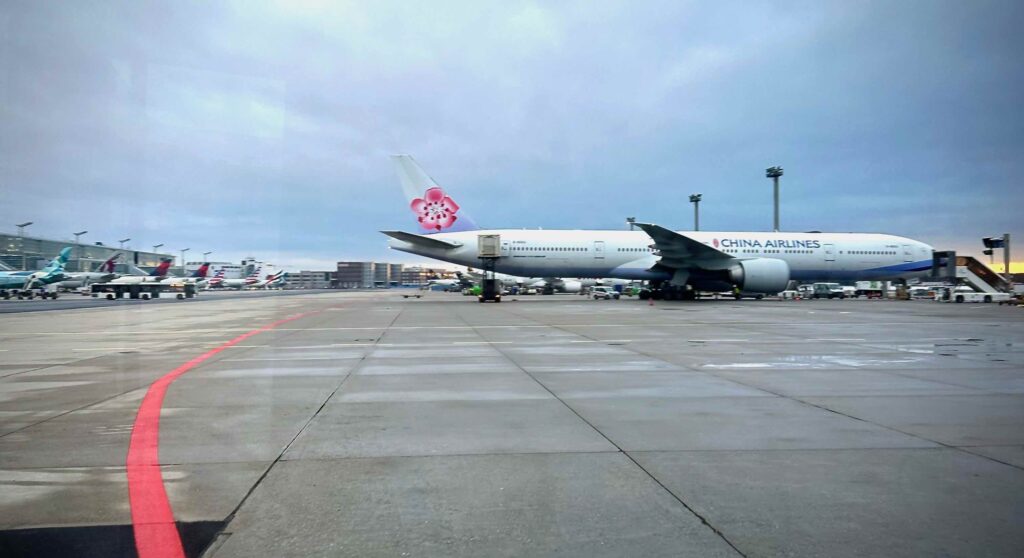 a large airplane on a runway