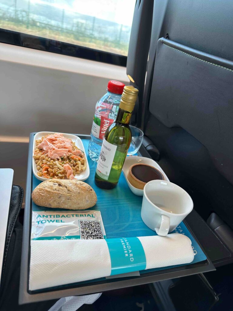 food on a tray on a table