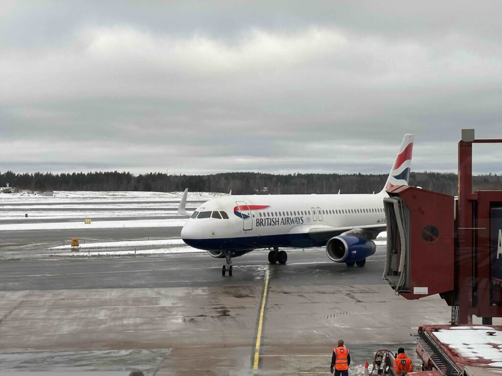 a plane on a runway