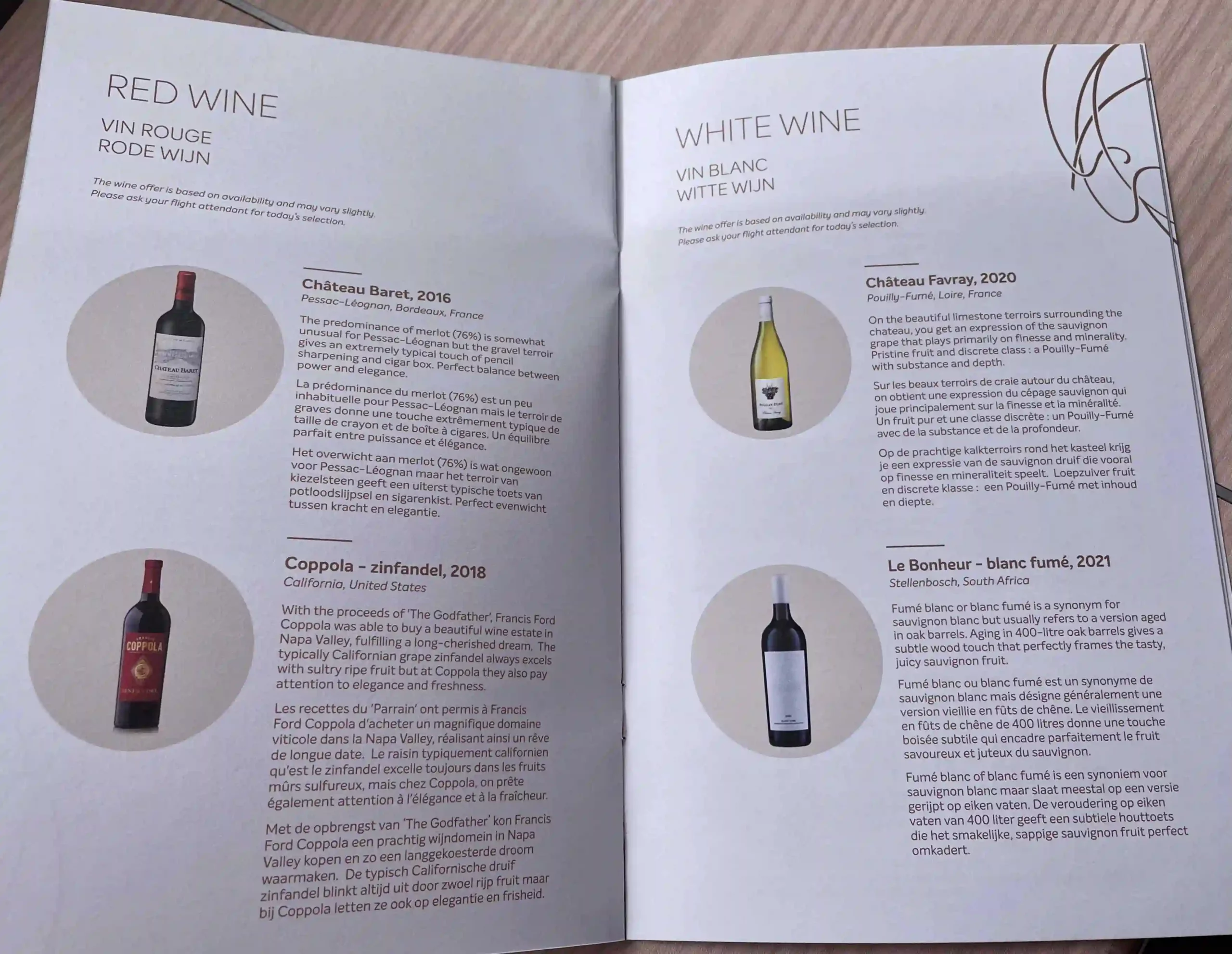 a book with text and images of wine bottles