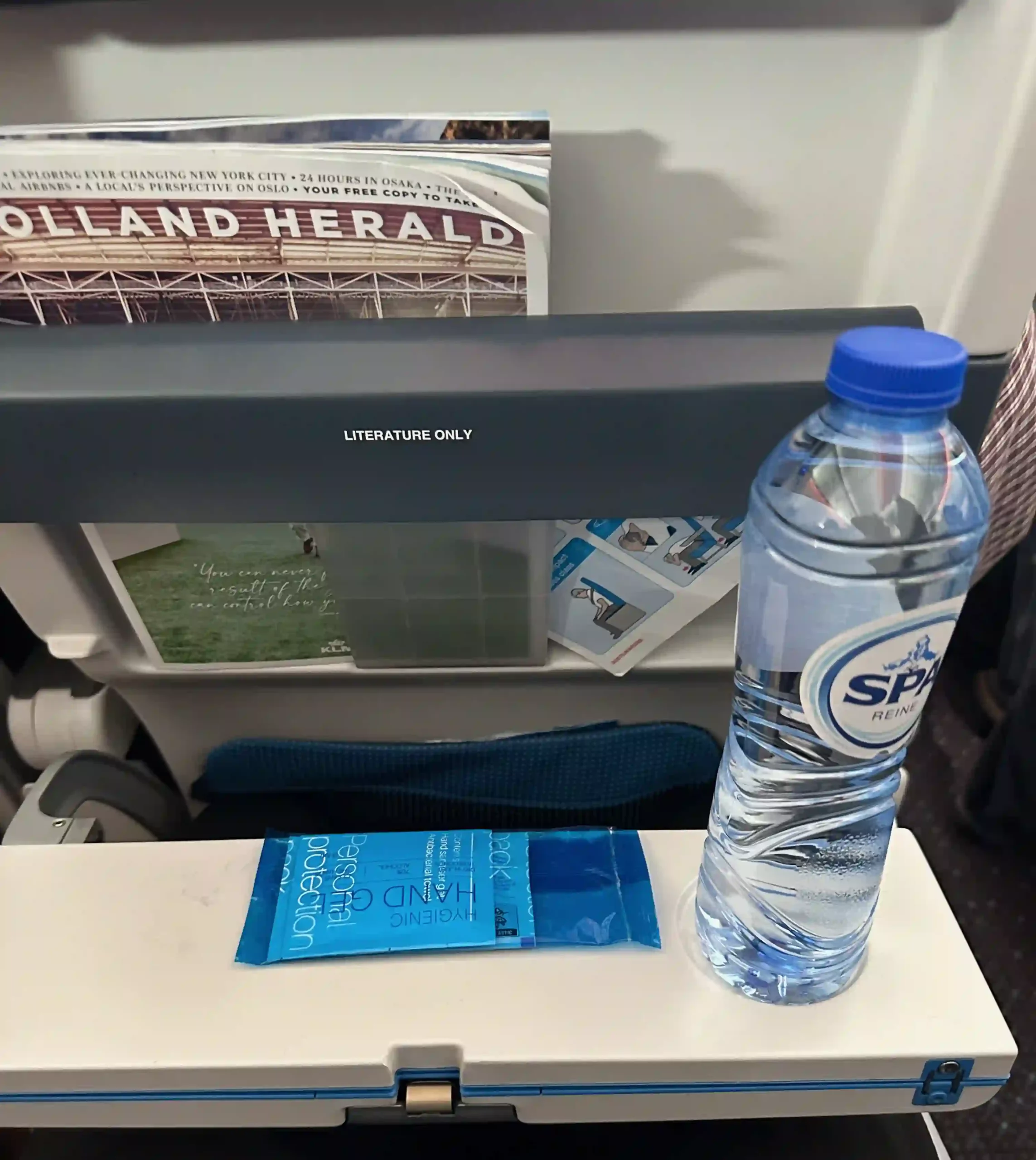 a bottle of water on a table