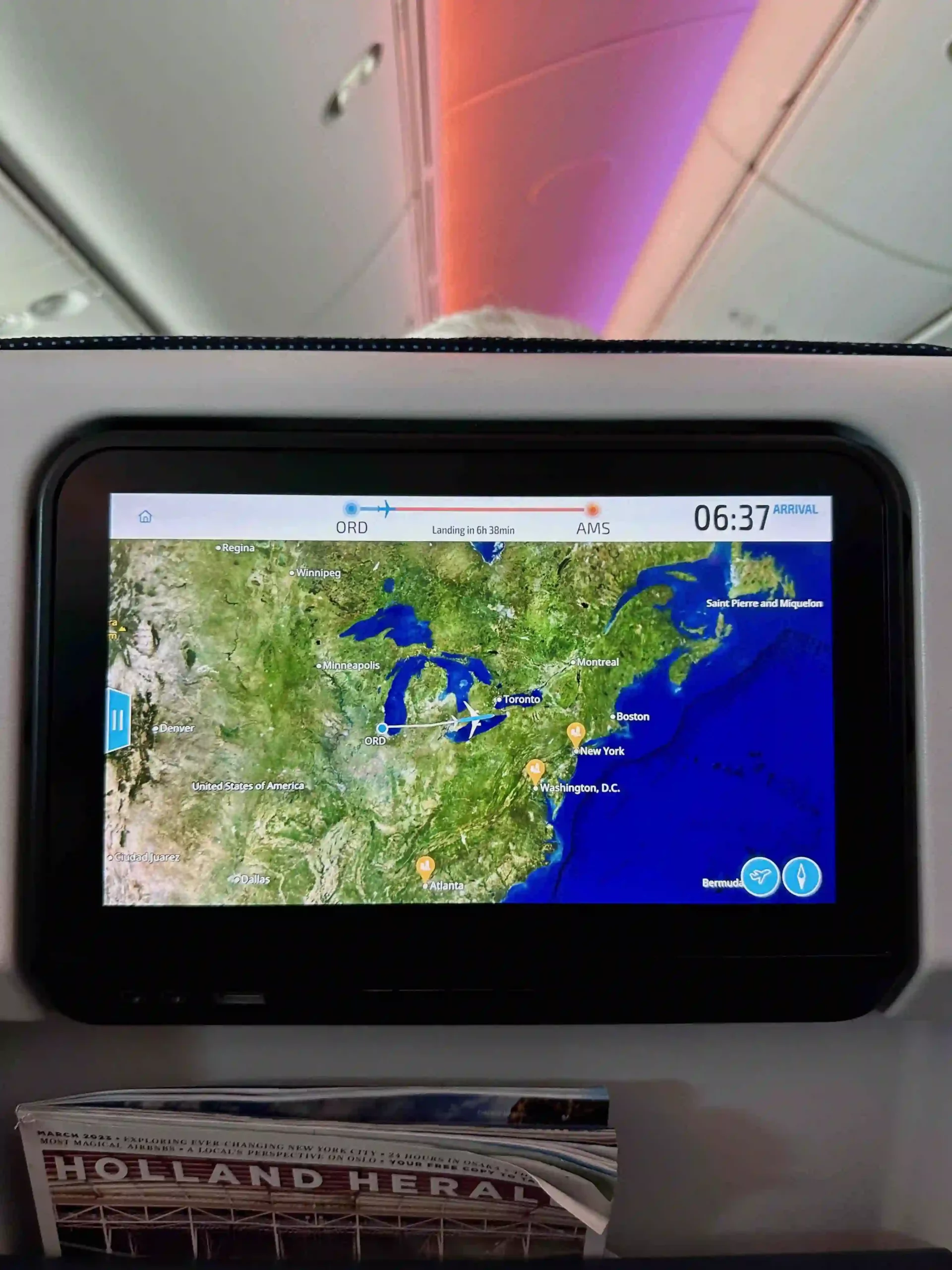 a screen on a plane