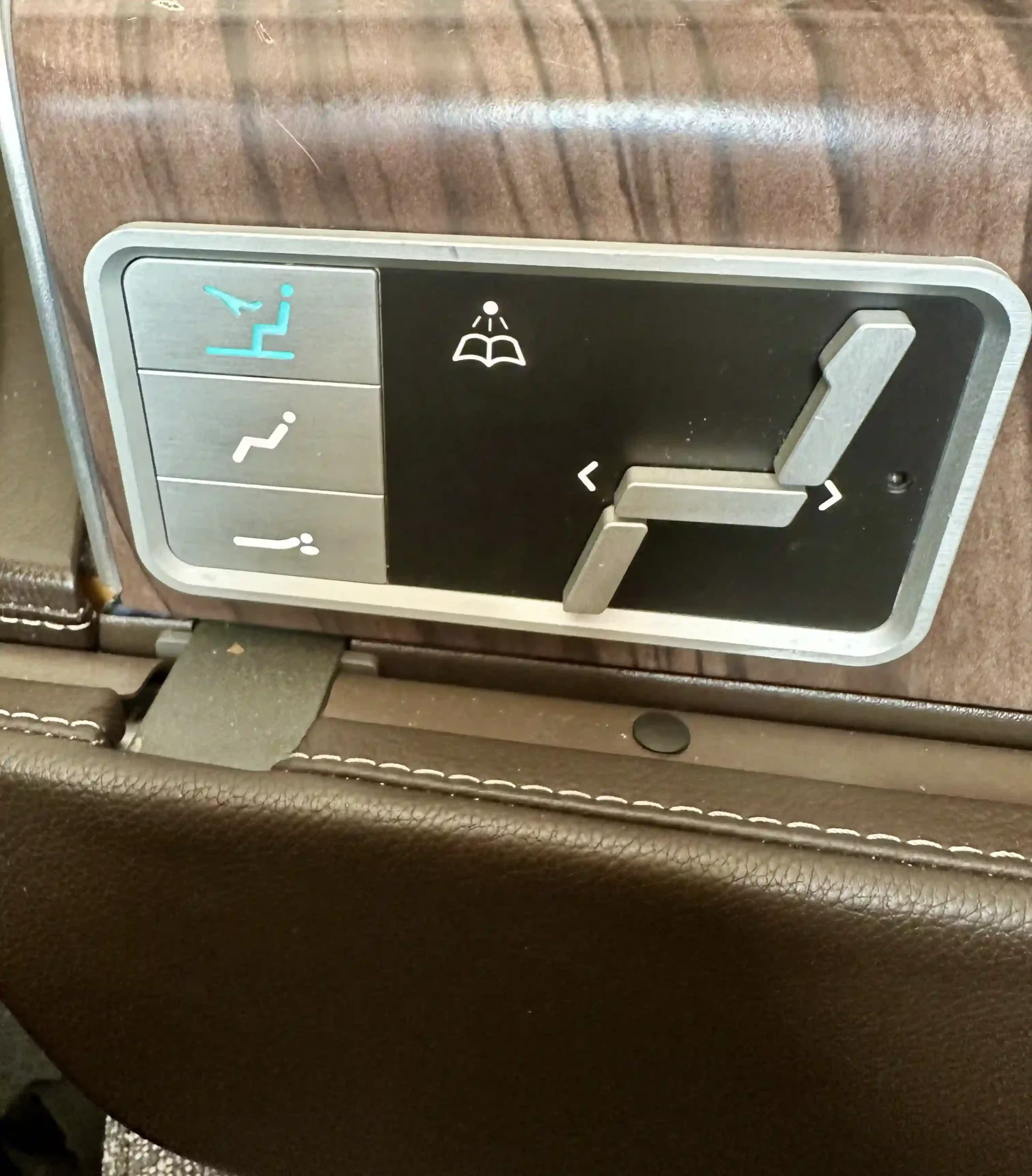 a seat adjustment panel in a car