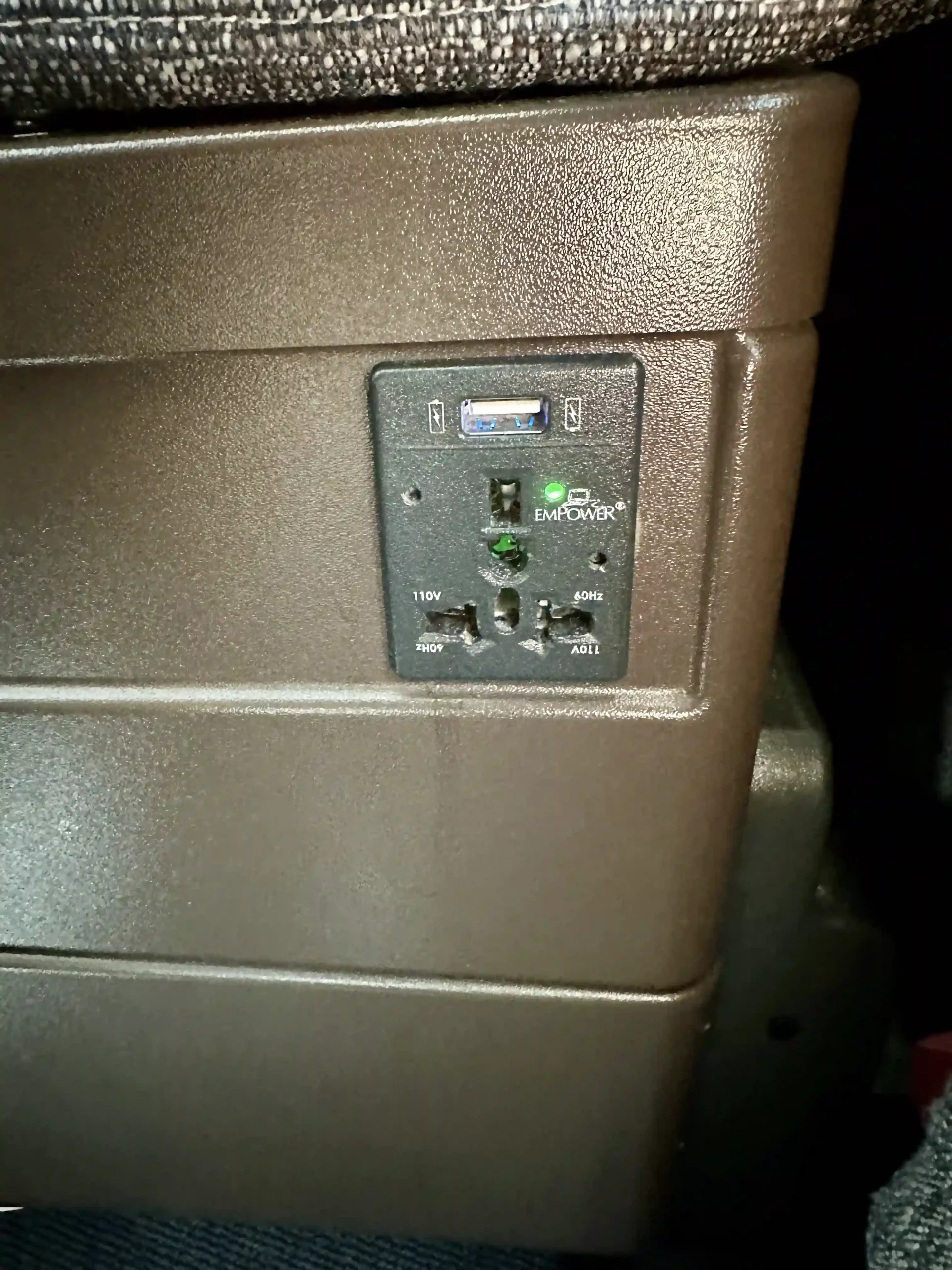 a close up of a power outlet