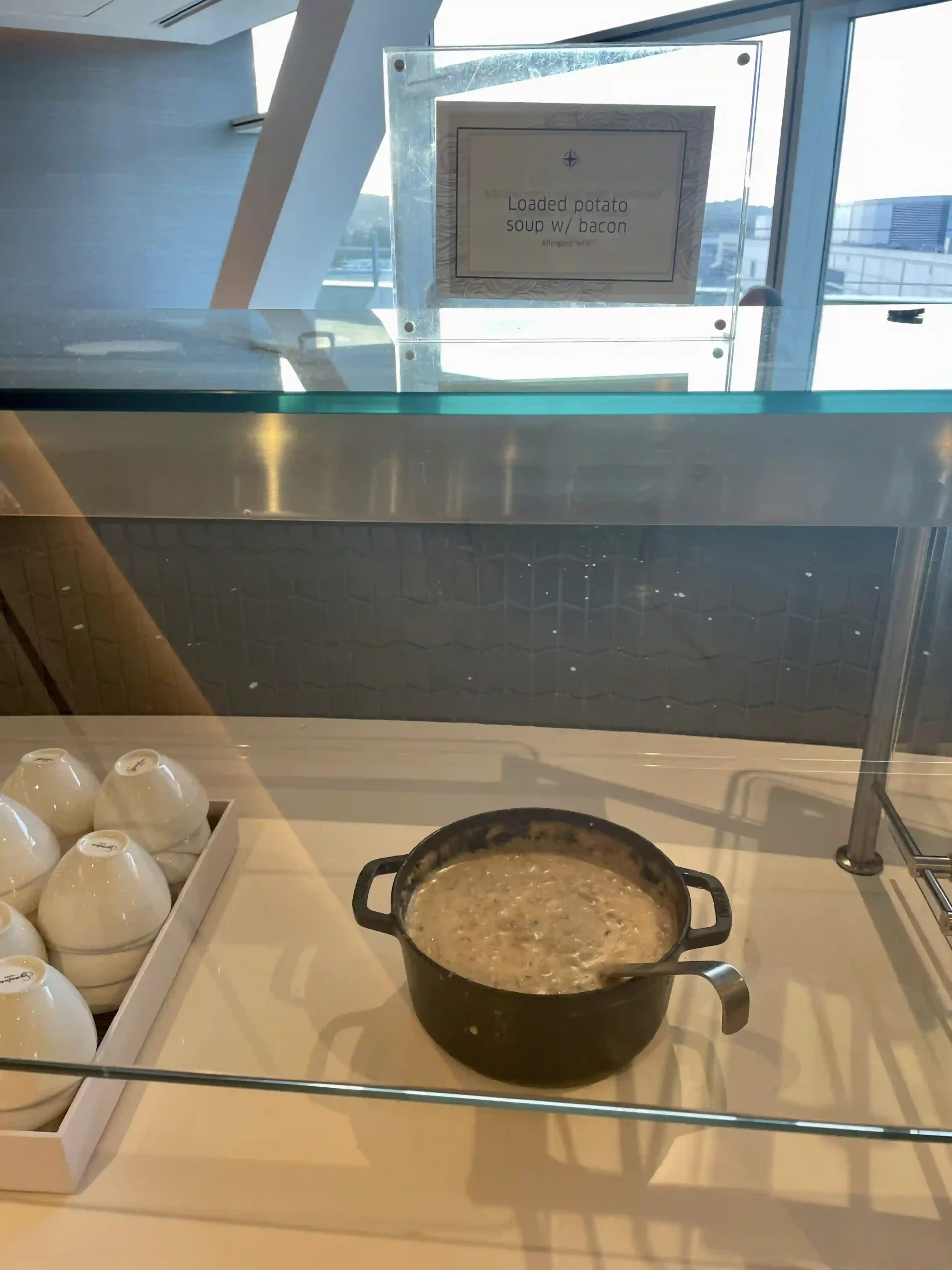 a pot of soup on a counter