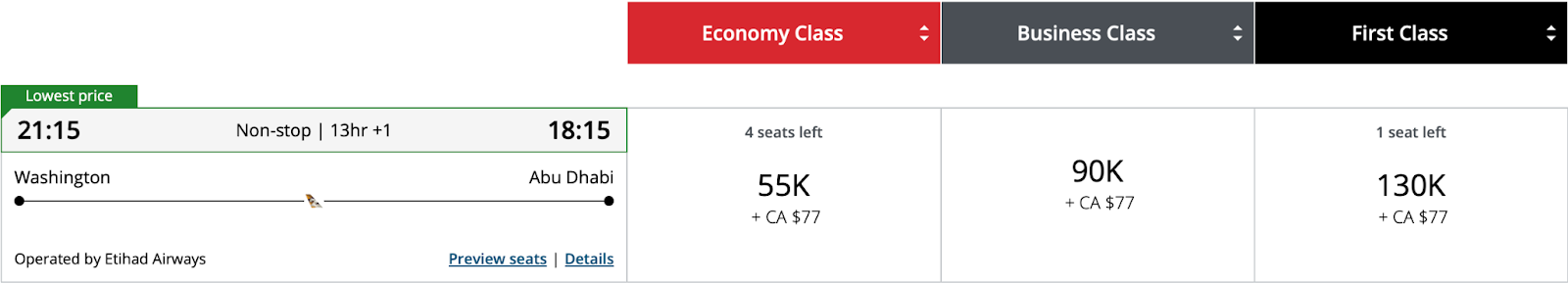 a screenshot of a flight ticket