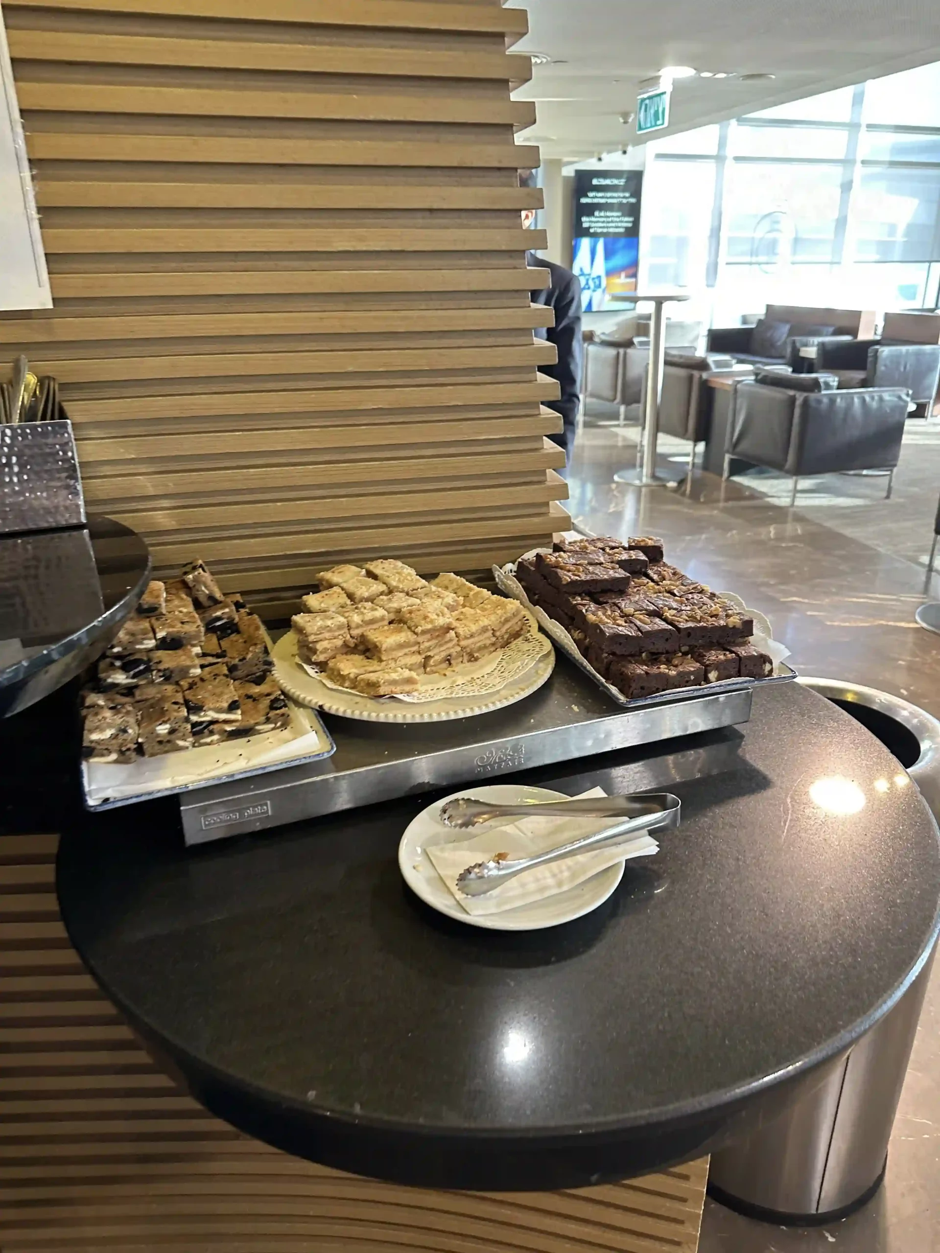 a trays of desserts on a table