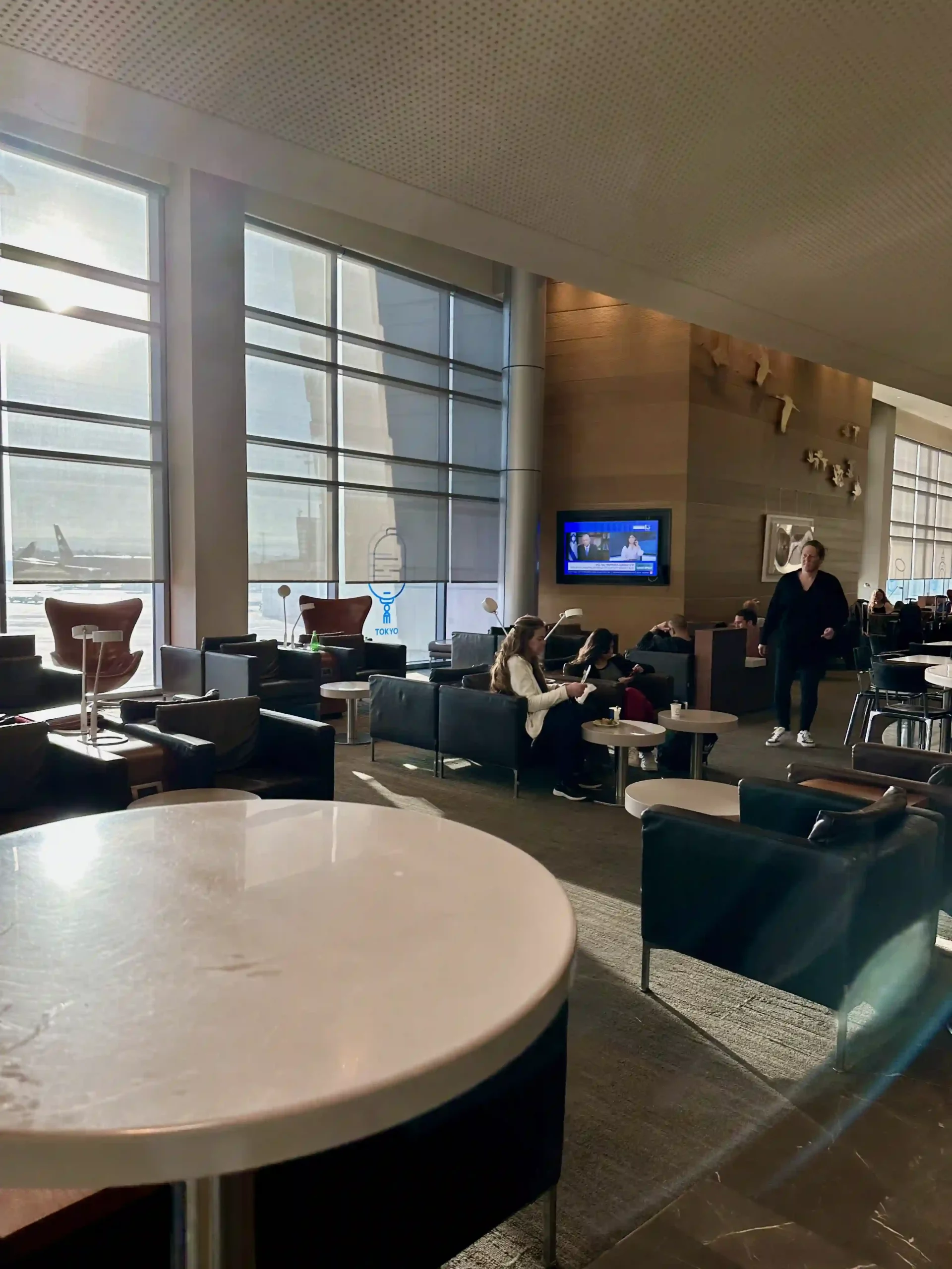 people sitting in a lounge area