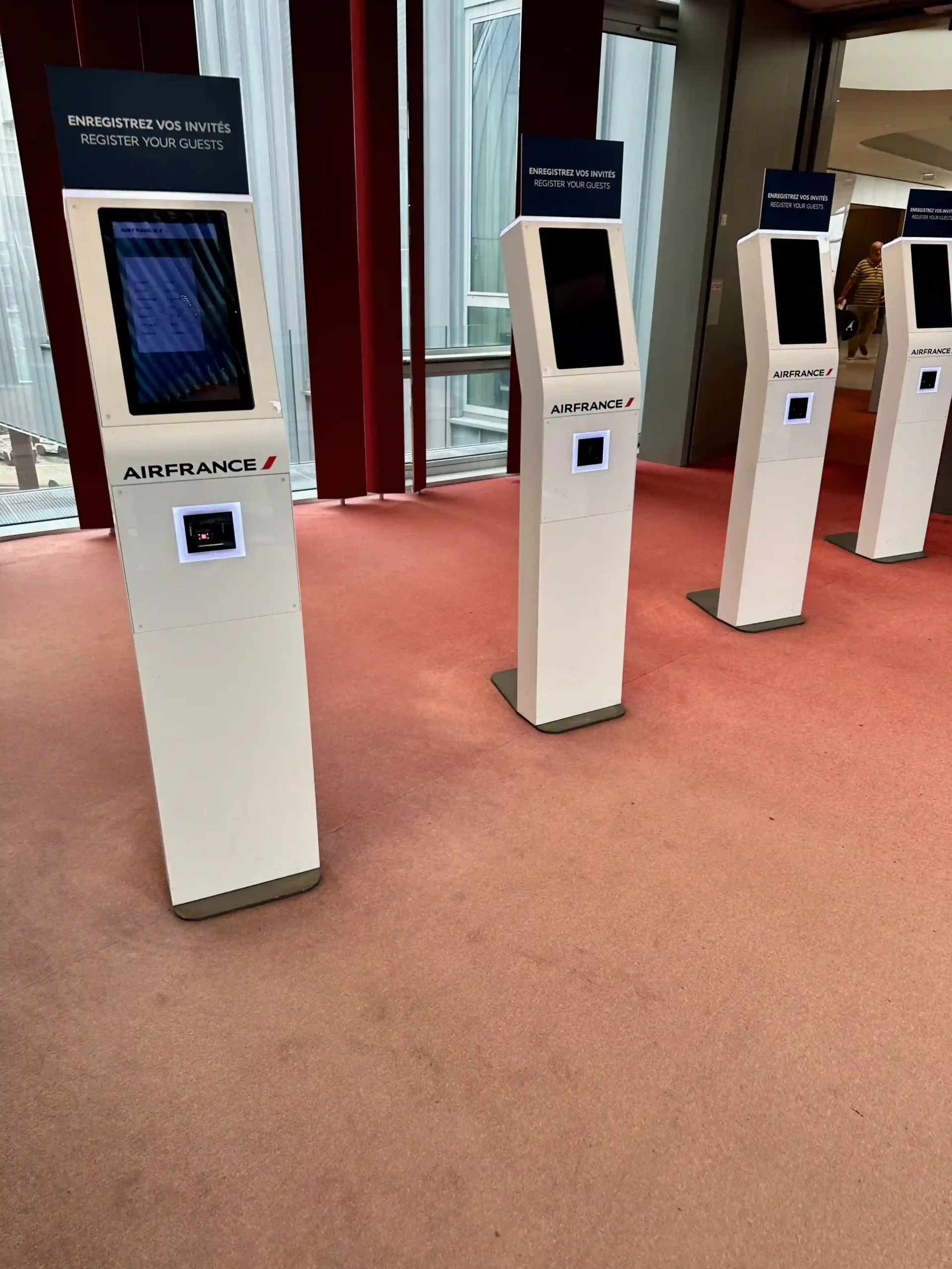 a group of white rectangular electronic devices