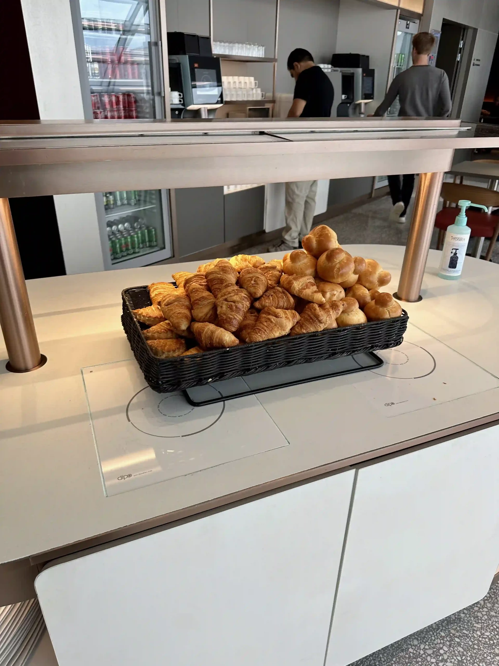 a basket of bread on a counter