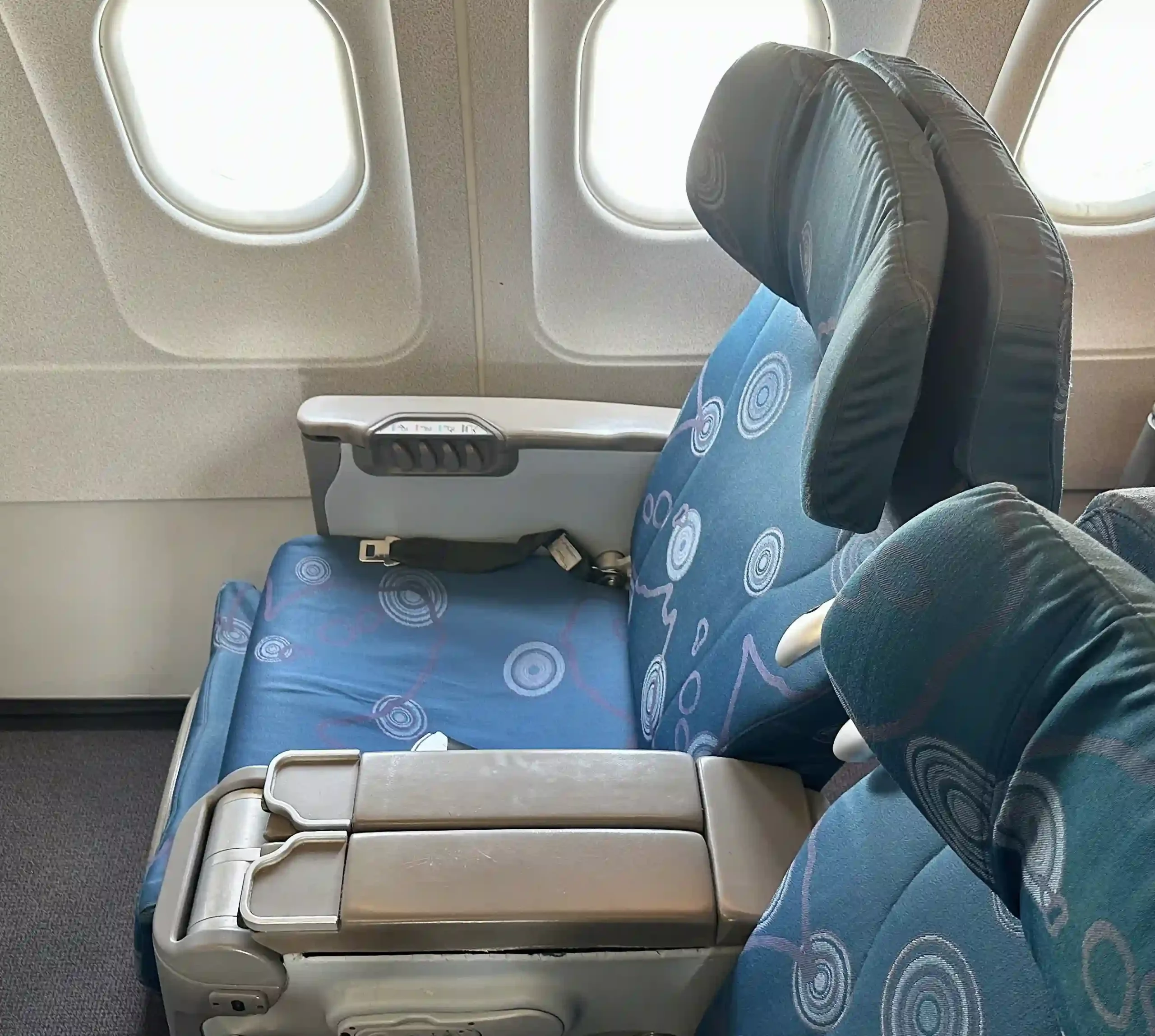 a seat in an airplane