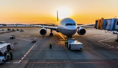 Airplane at gate