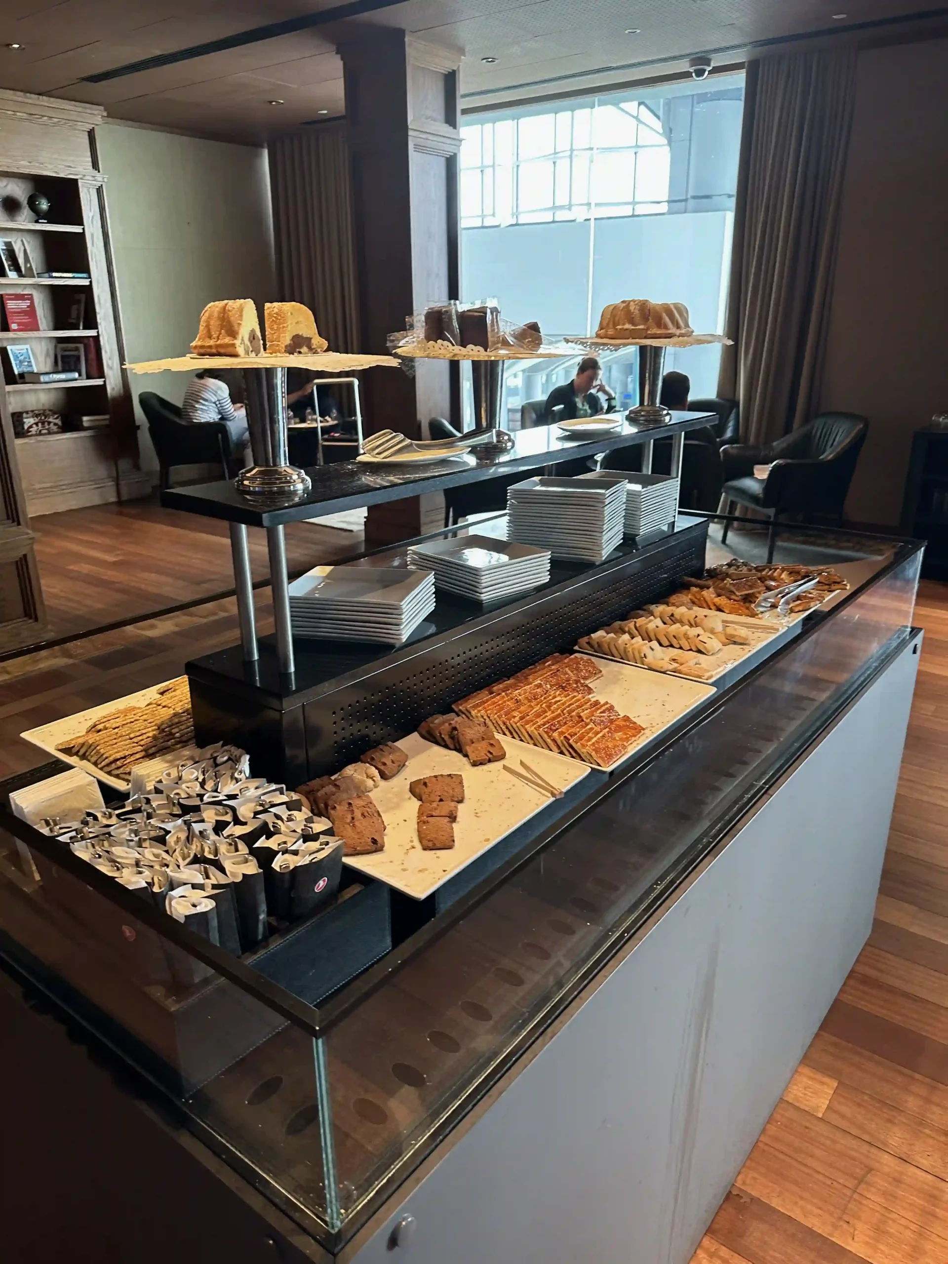 a display of food on a counter