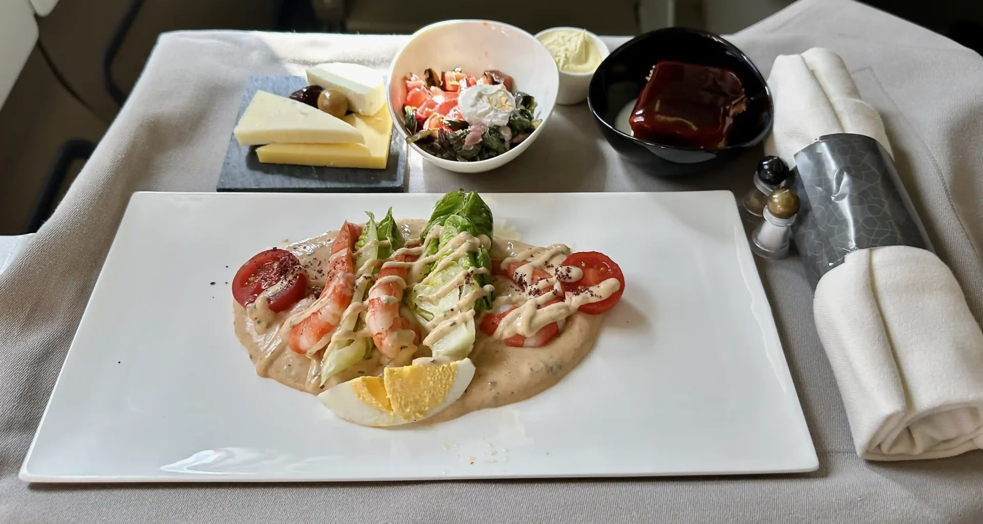 Turkish Airlines Business Class salad