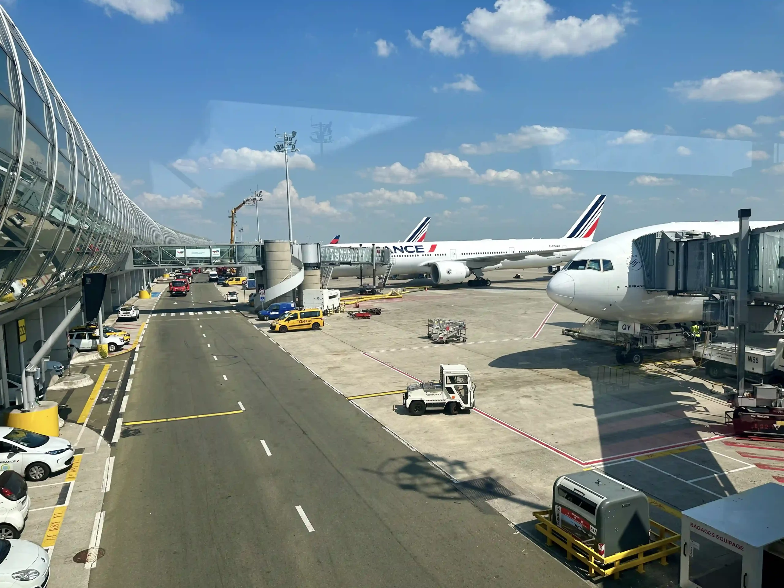 a plane parked at an airport