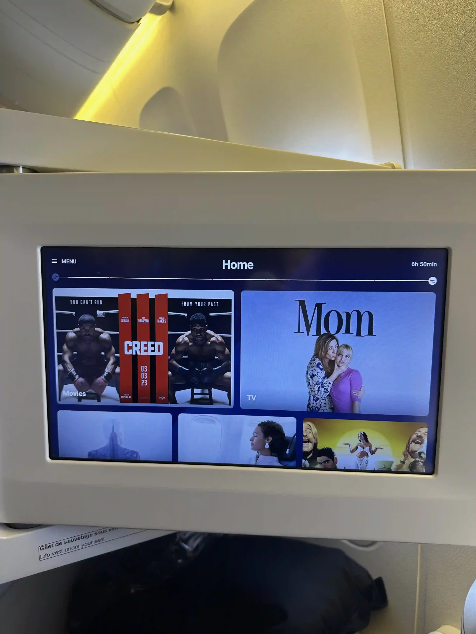 a screen with images on it