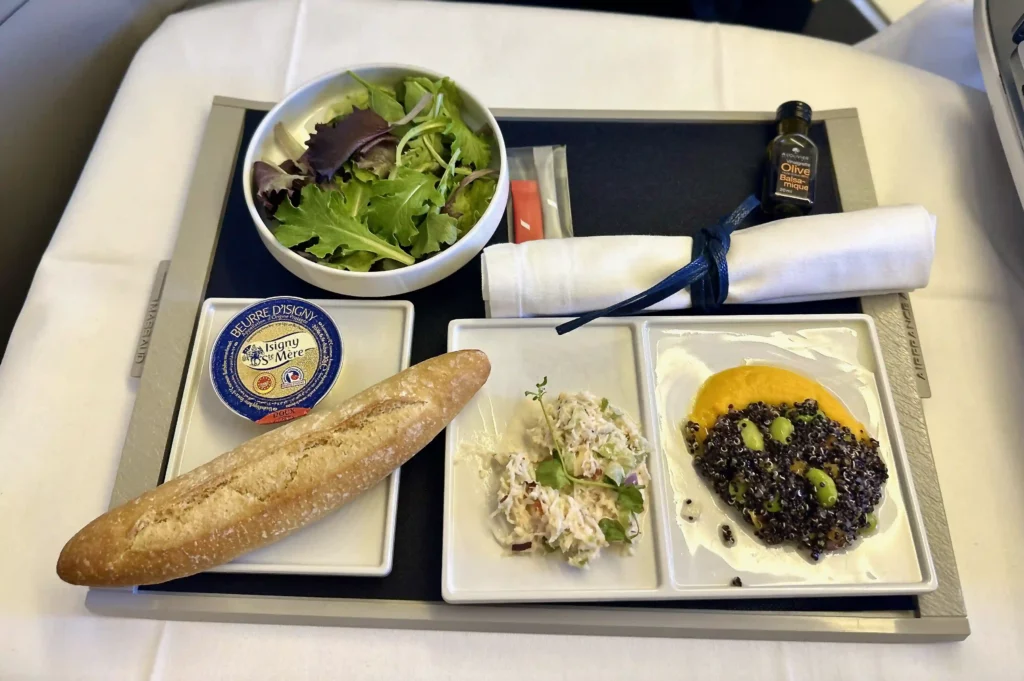 a tray with food on it