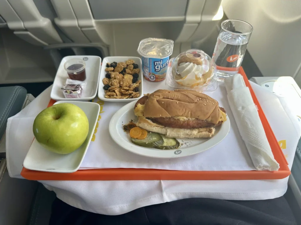 a tray with food on it