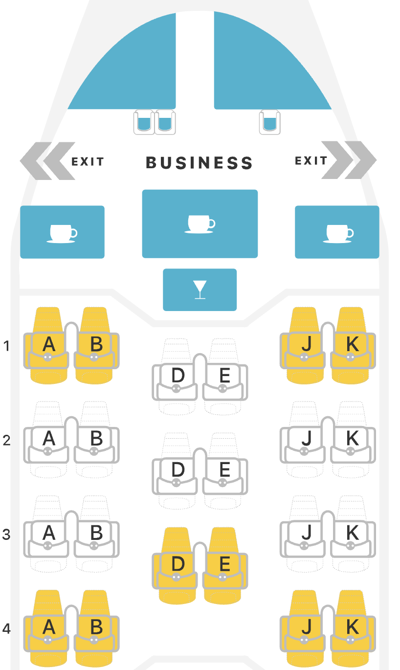 a chart of seats with text and symbols