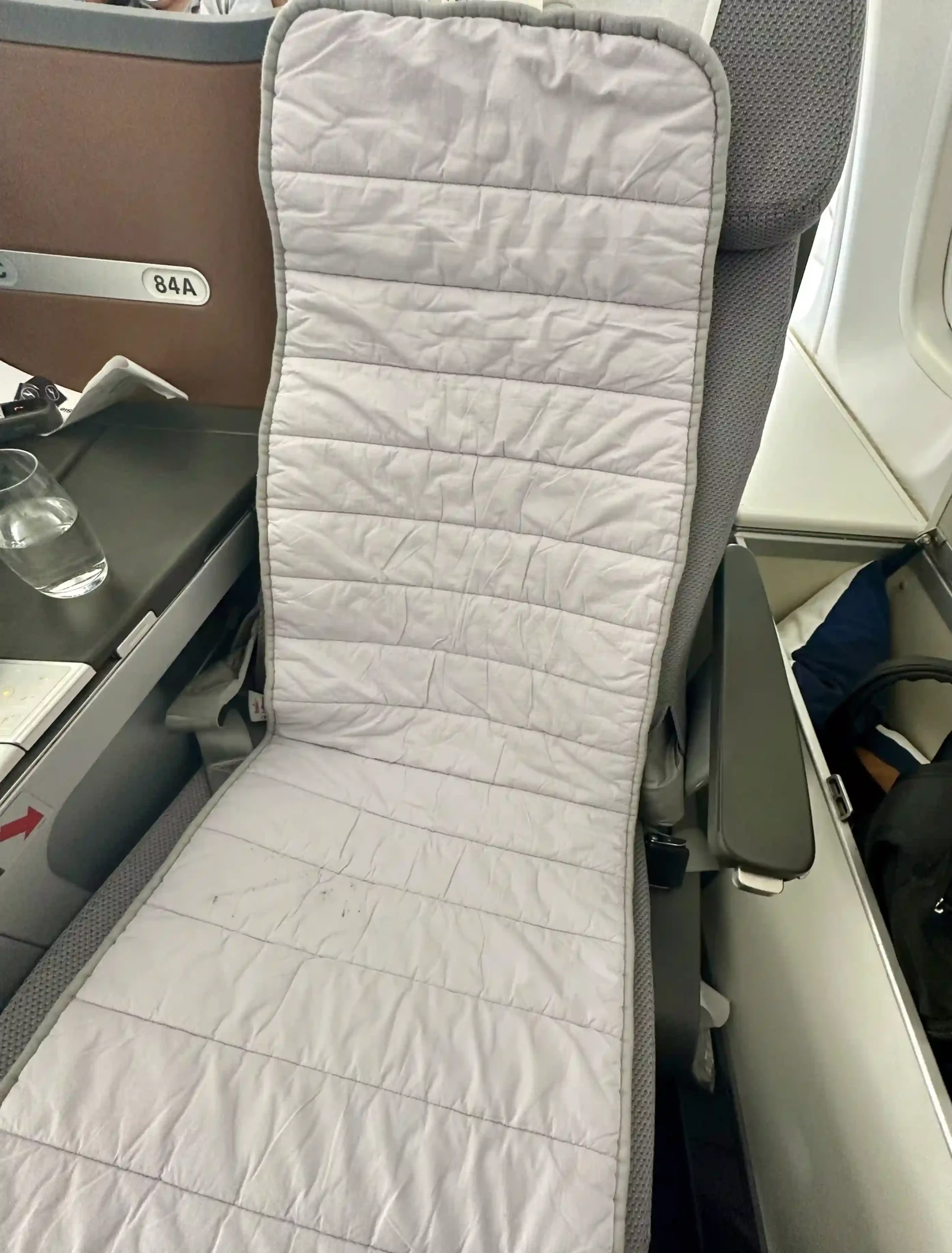 a seat in an airplane