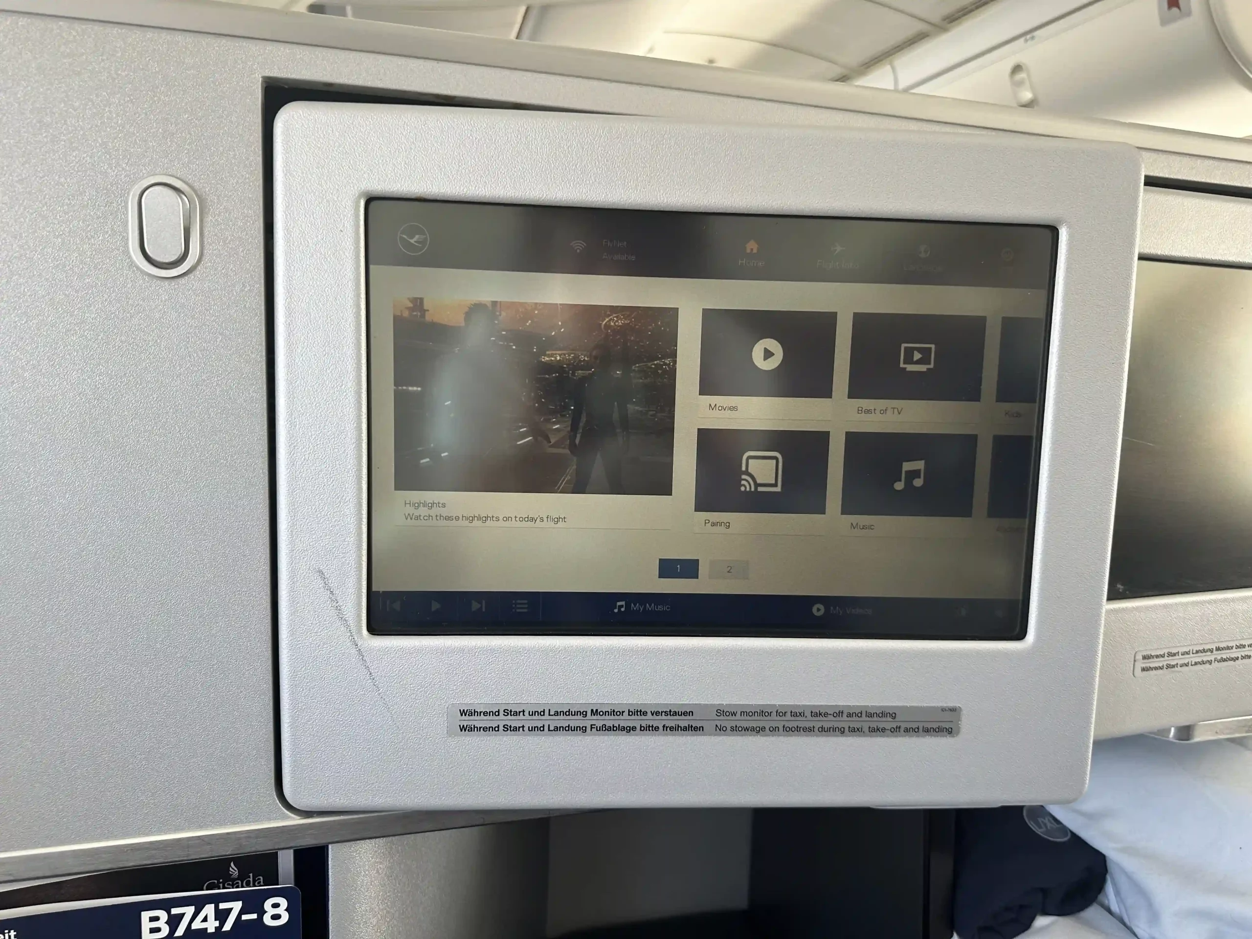 a screen on a plane