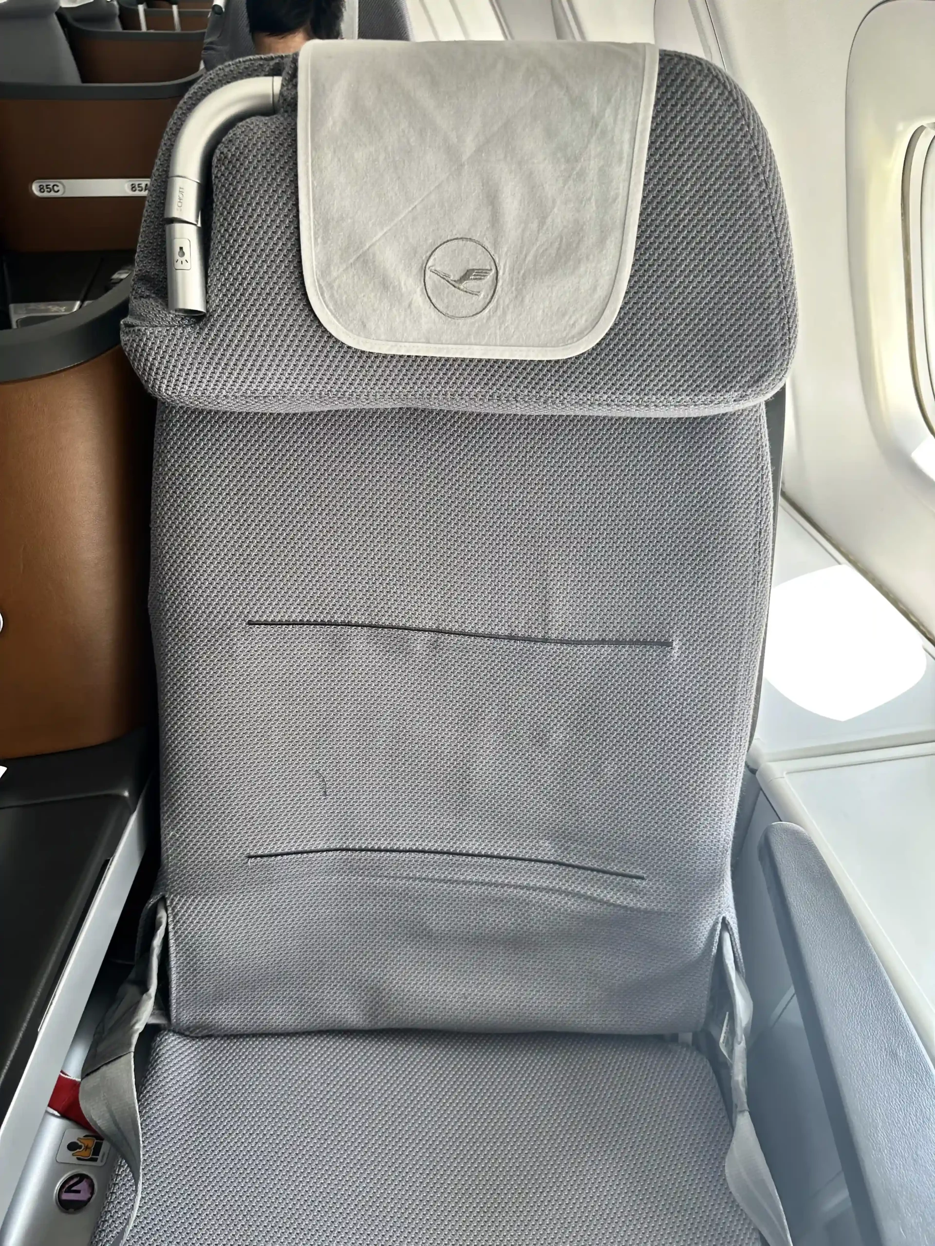 a seat cushion on a plane