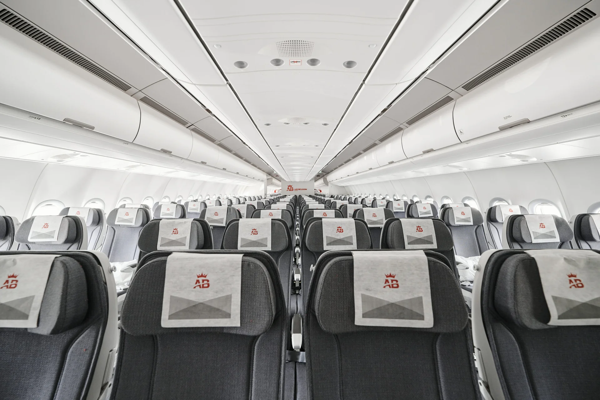 a row of seats in an airplane