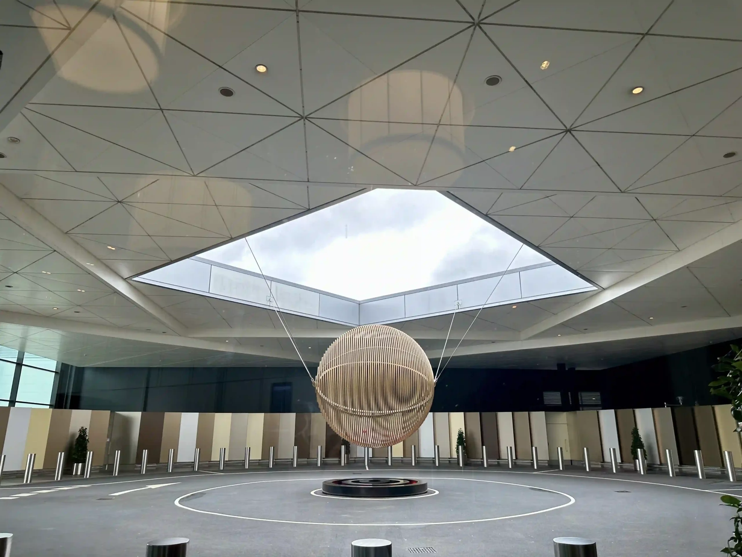 a large circular object in a room