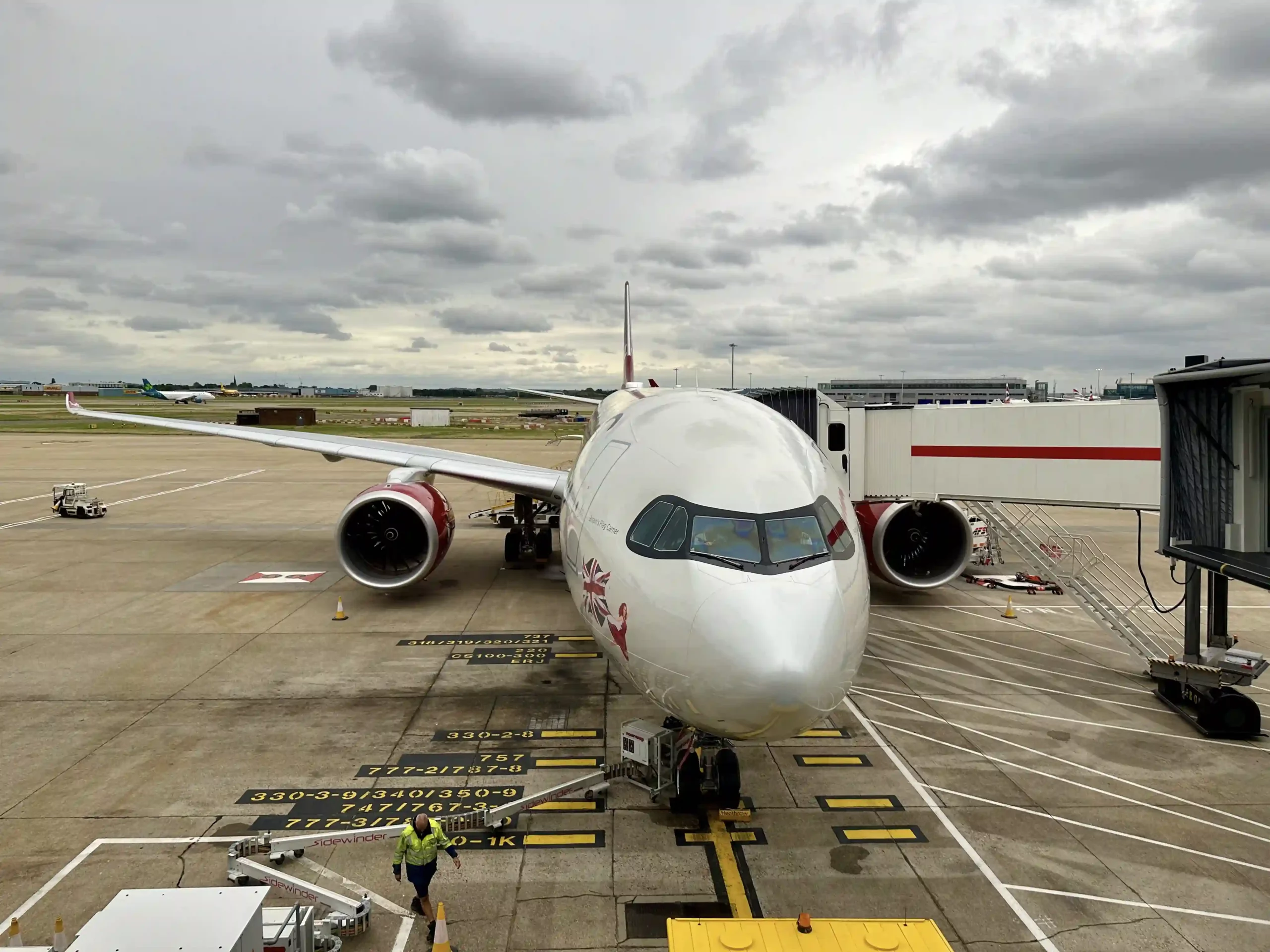 a plane on the runway