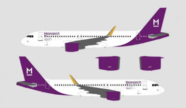 a white and purple airplane