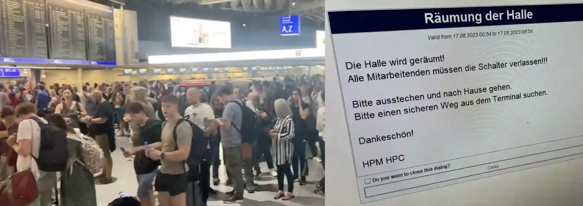 Passengers waiting at Frankfurt Airport