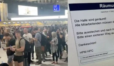Passengers waiting at Frankfurt Airport