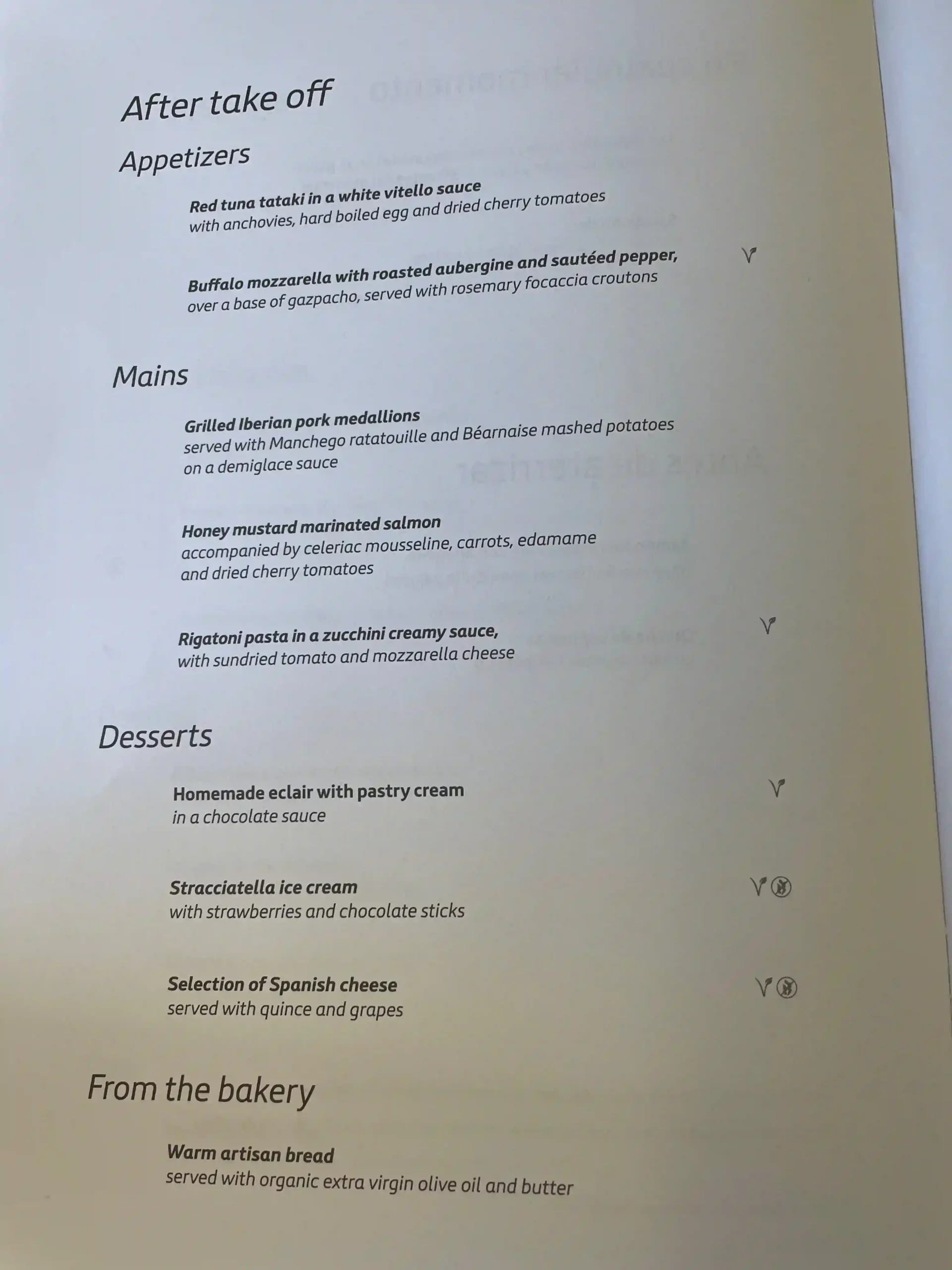 a menu of a restaurant