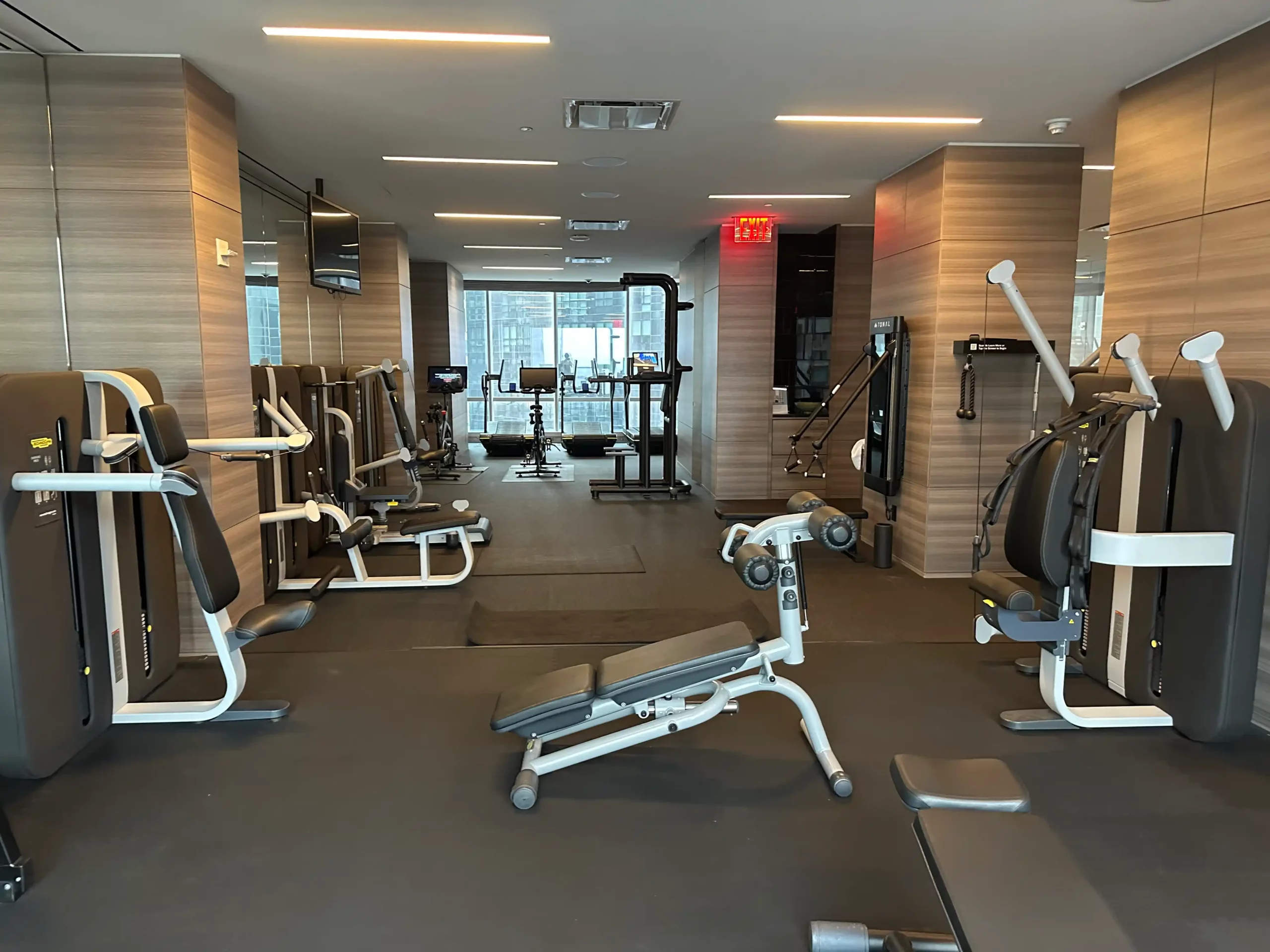 a room with exercise equipment