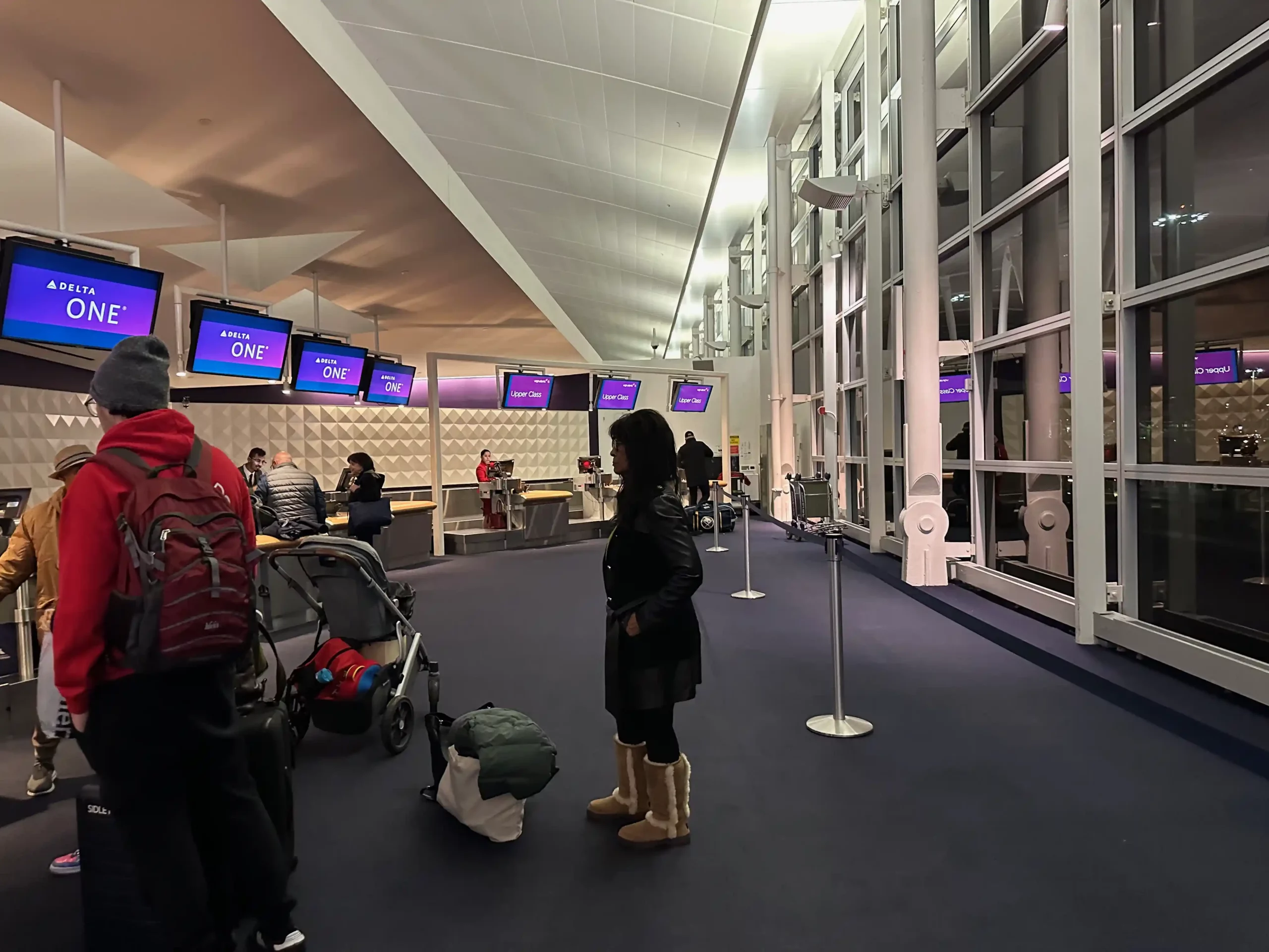 Delta One check in area at JFK