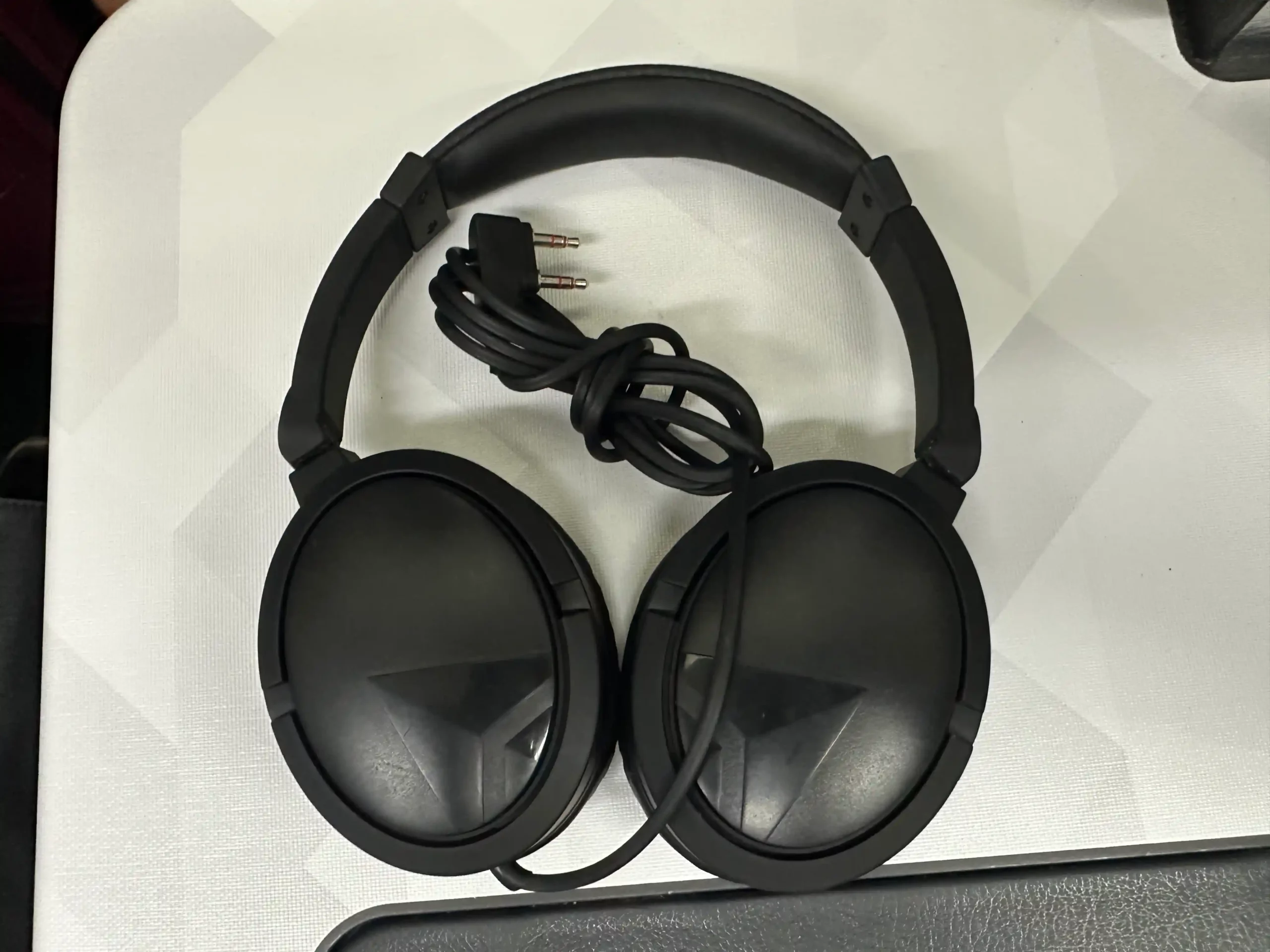 a pair of black headphones