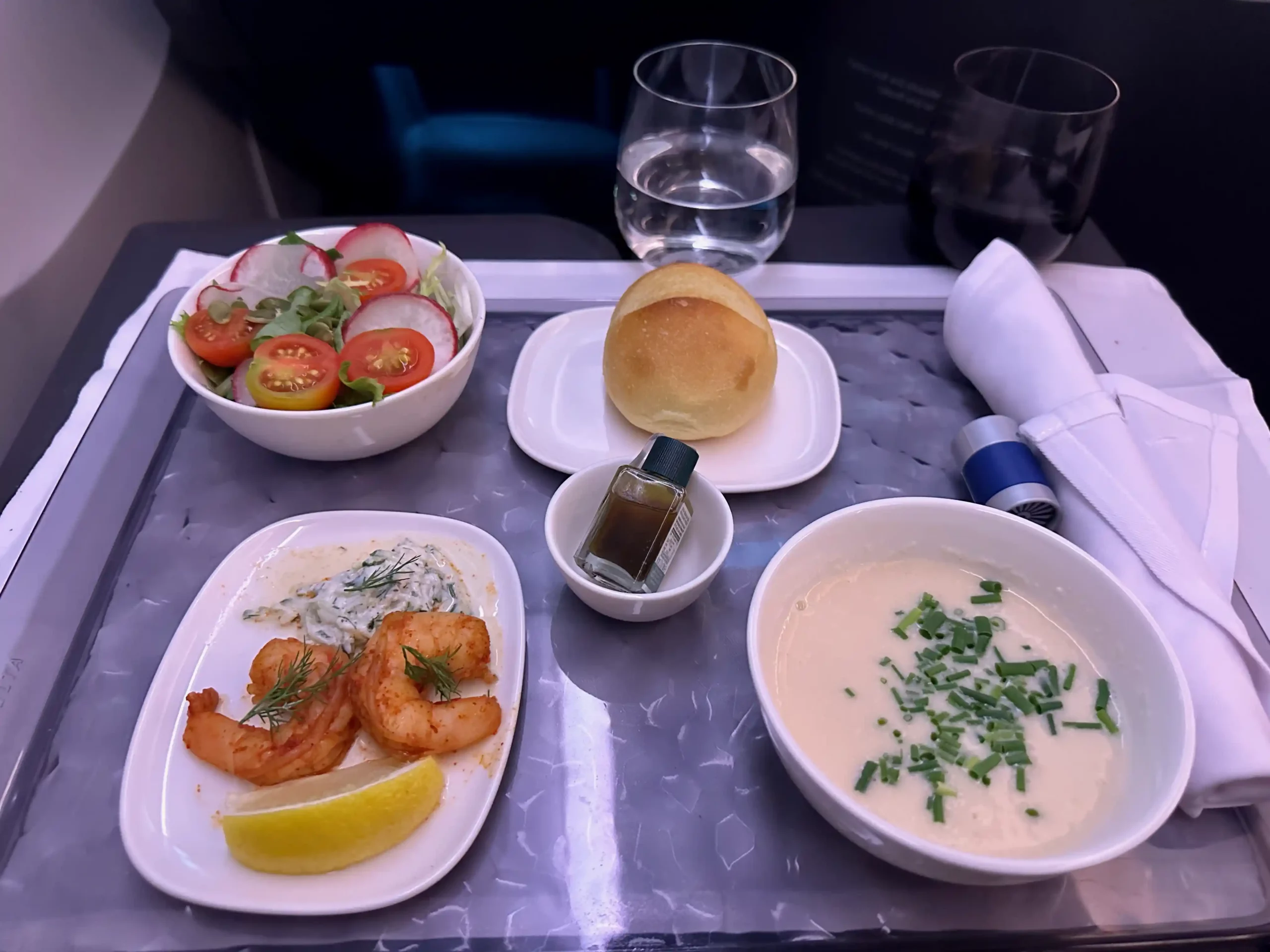 a tray with food on it