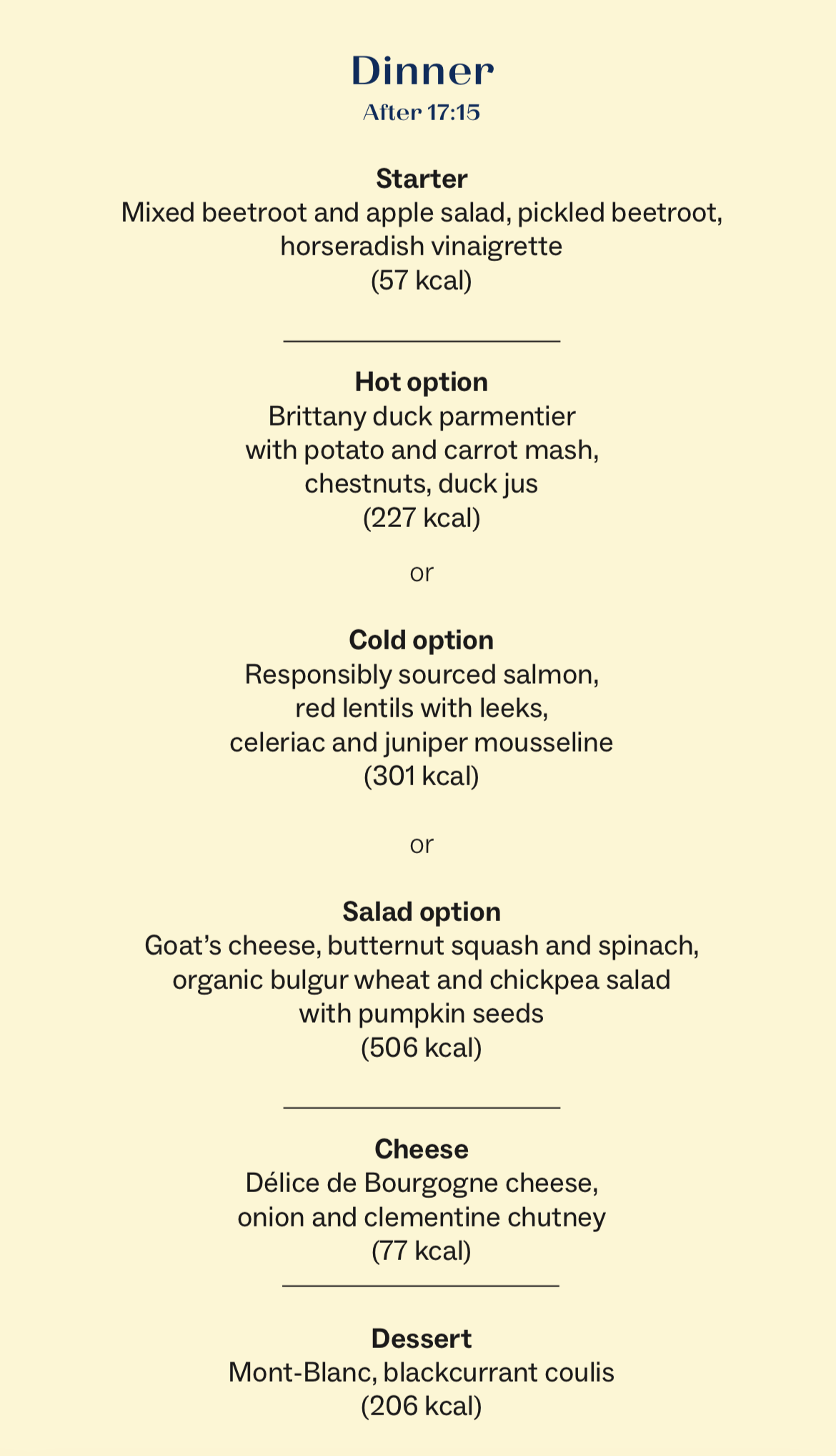 a menu of a restaurant